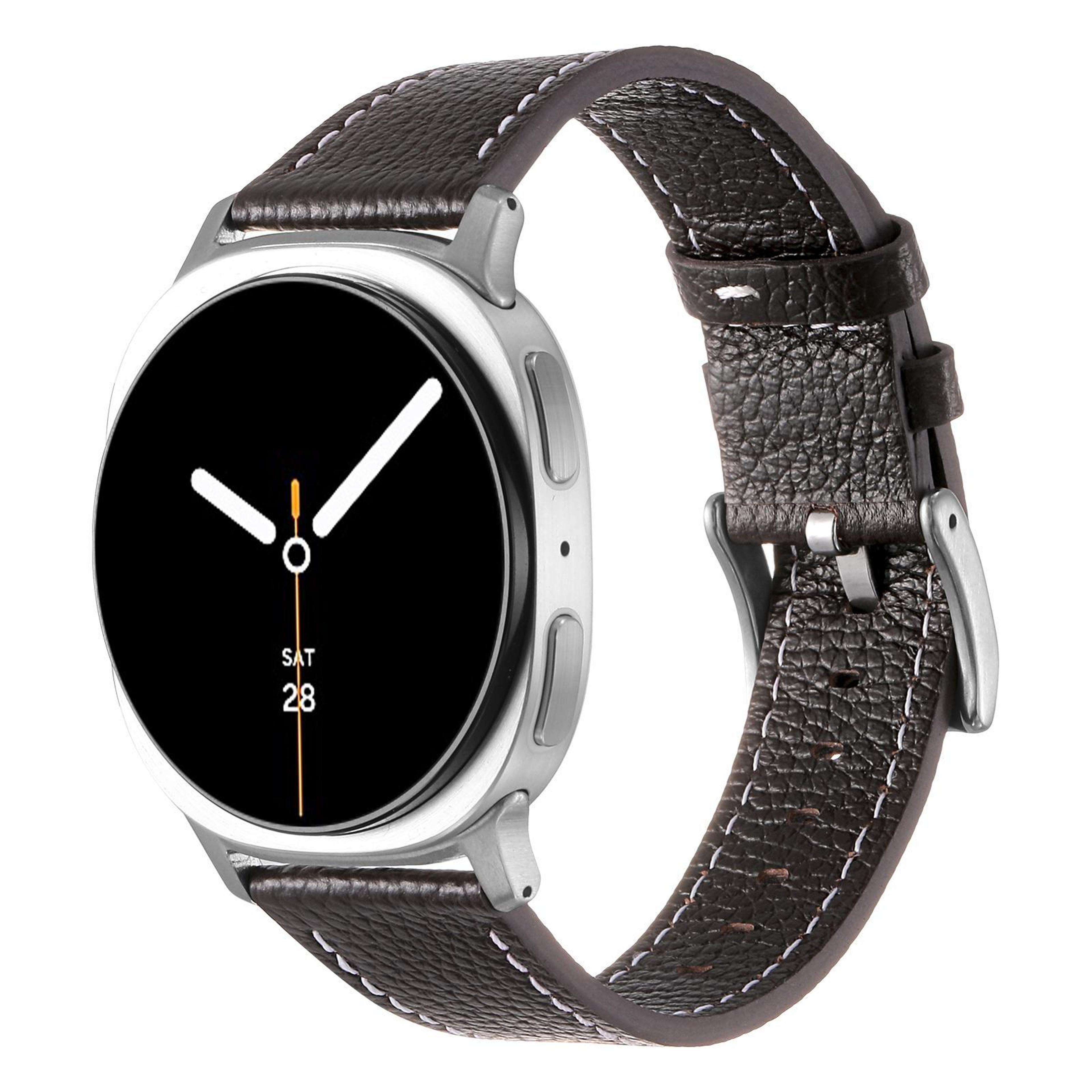 samsung galaxy watch8 classic leather watch band double sided lychee texture replacement strap