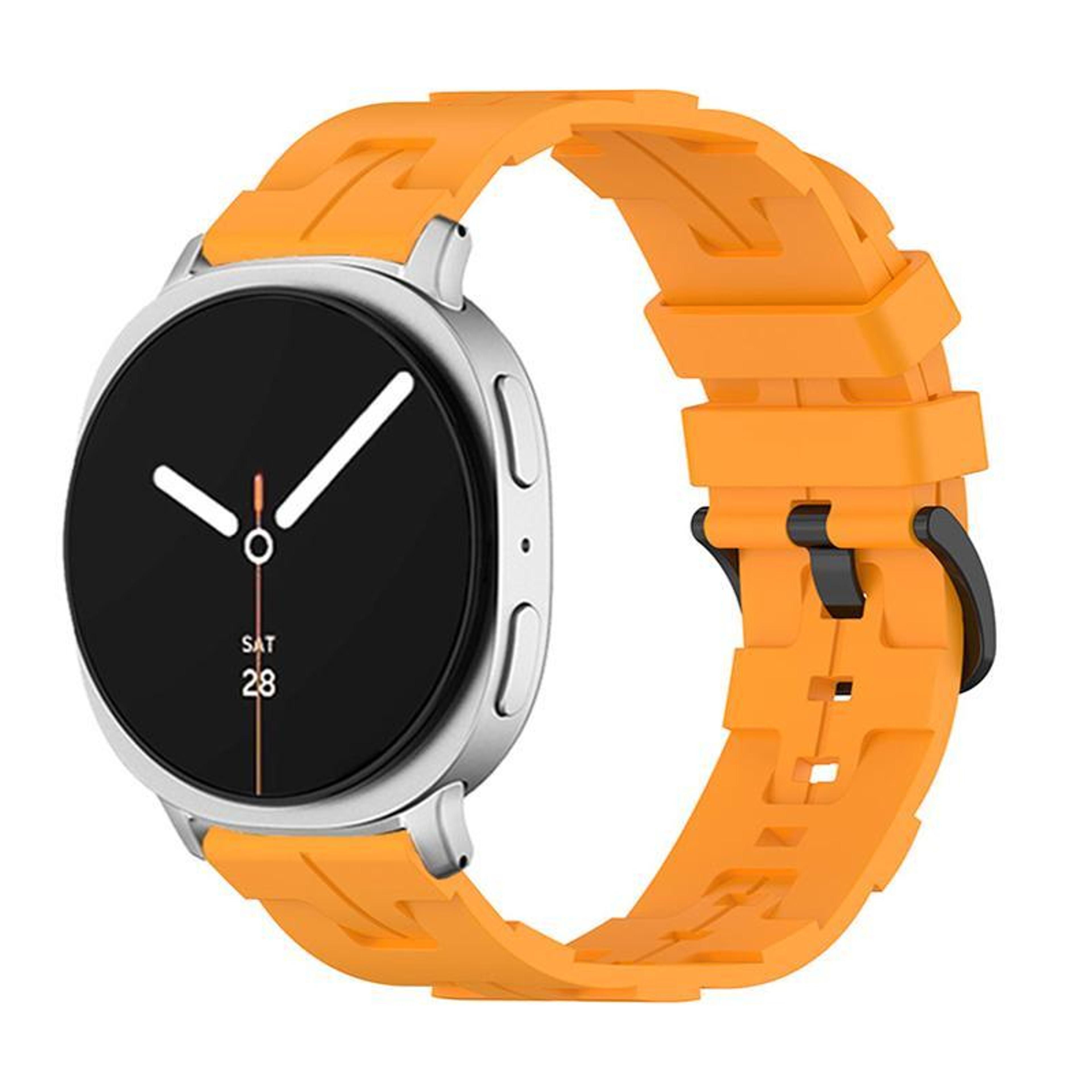 samsung galaxy watch8 classic silicone watch band soft adjustable replacement strap with black buckle