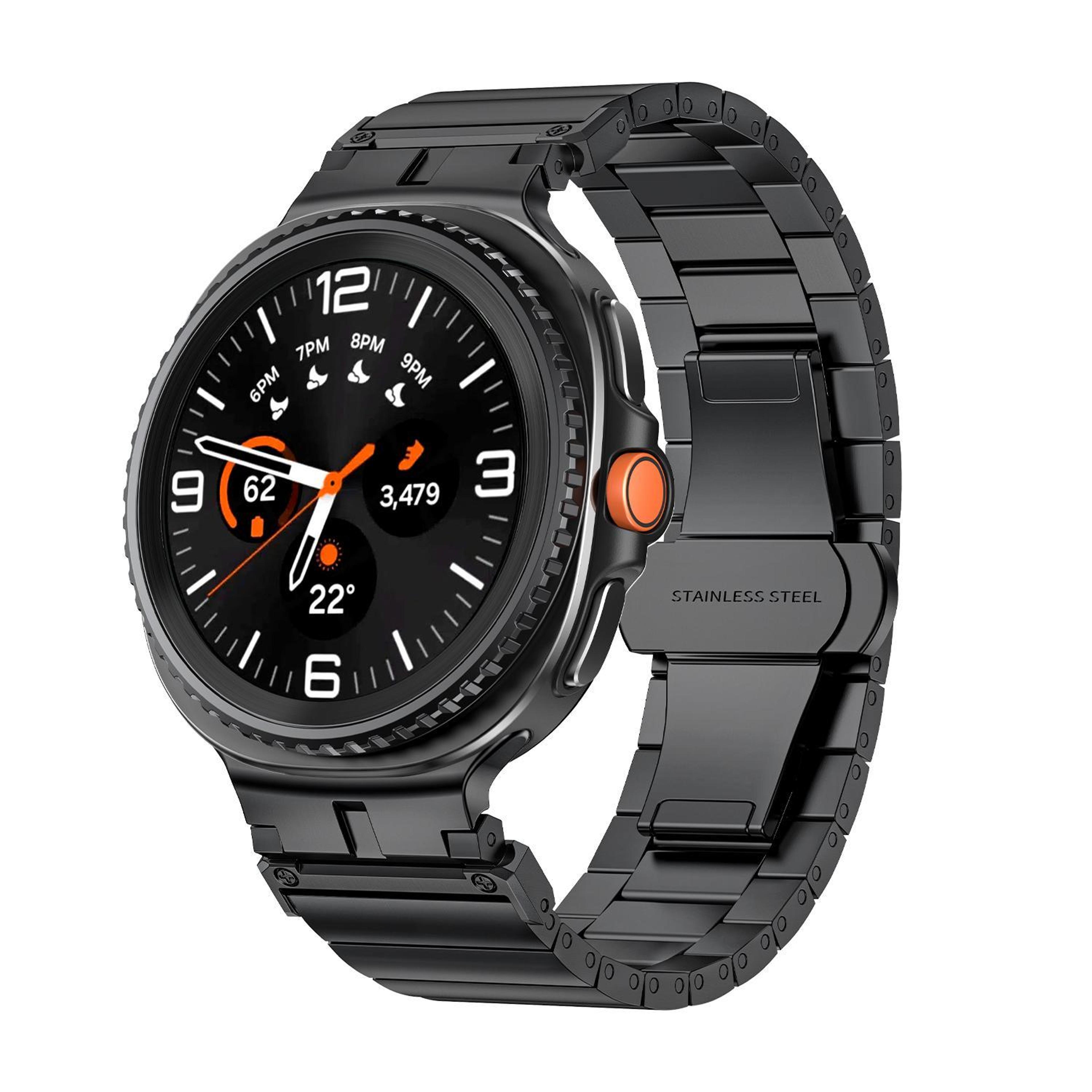 samsung galaxy watch 8 classic stainless steel watch band bamboo joint metal strap