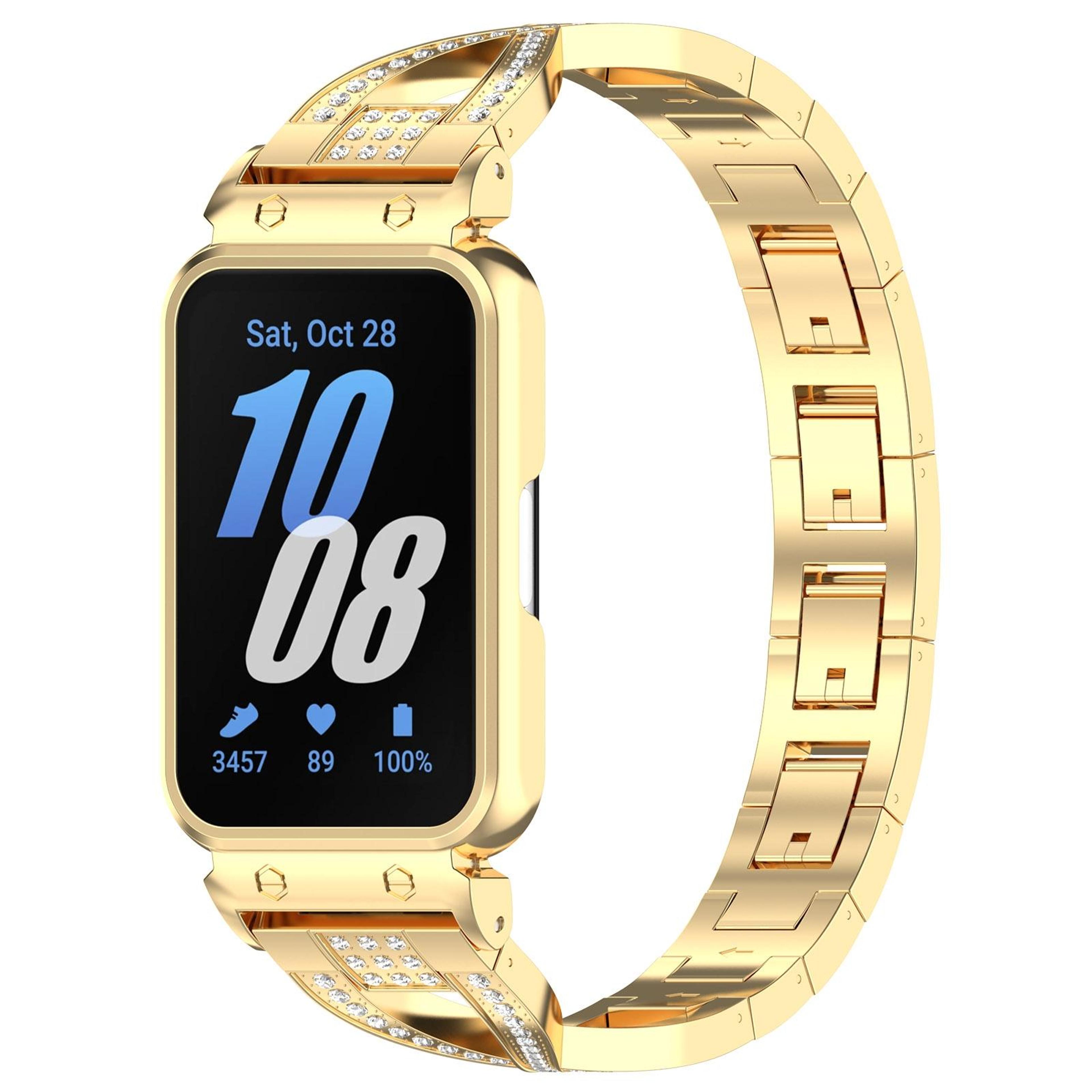 samsung galaxy fit 3 diamond metal watch band x shaped stainless steel replacement strap