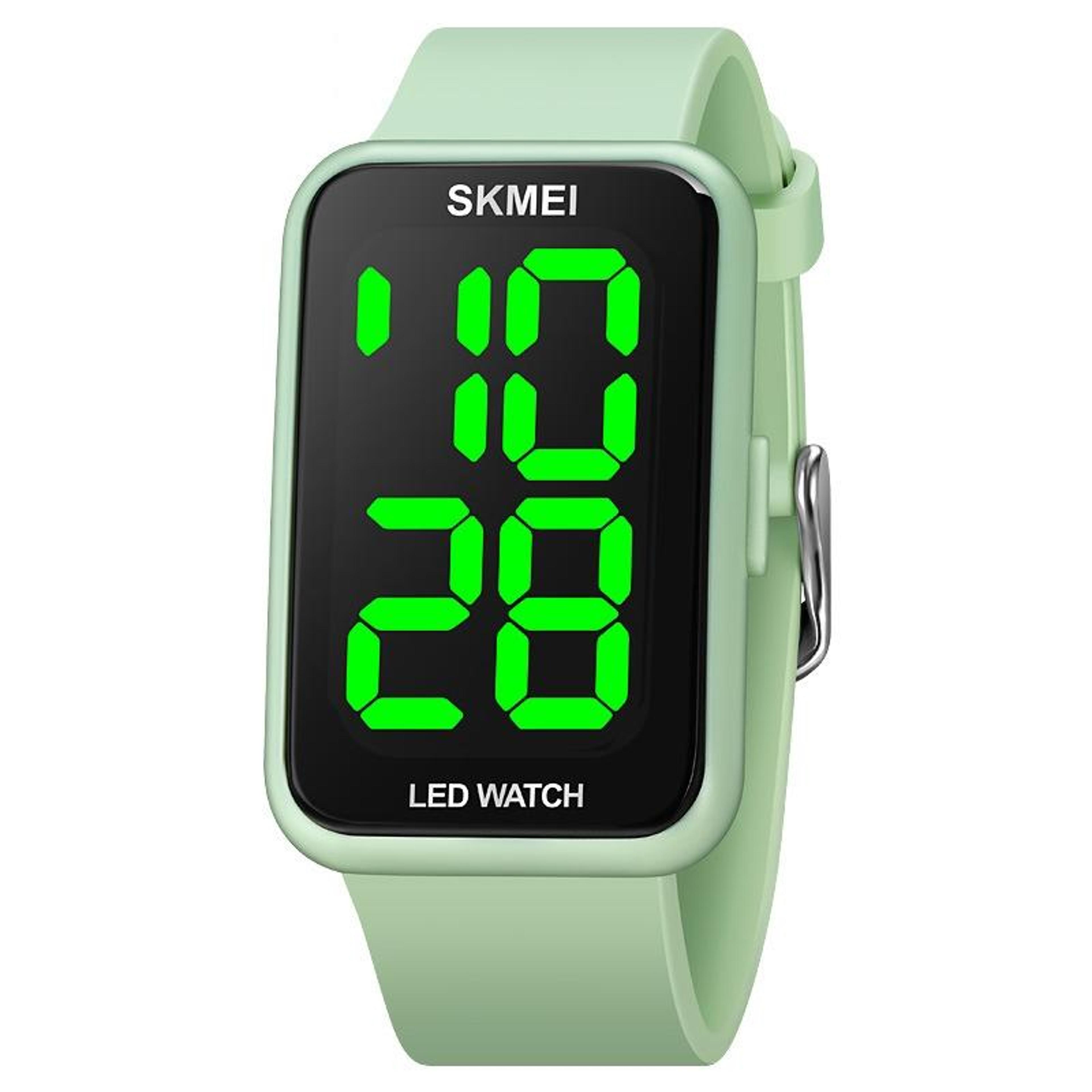 skmei 1873 led electronic watch 50m waterproof sports watch with pu strap and calendar