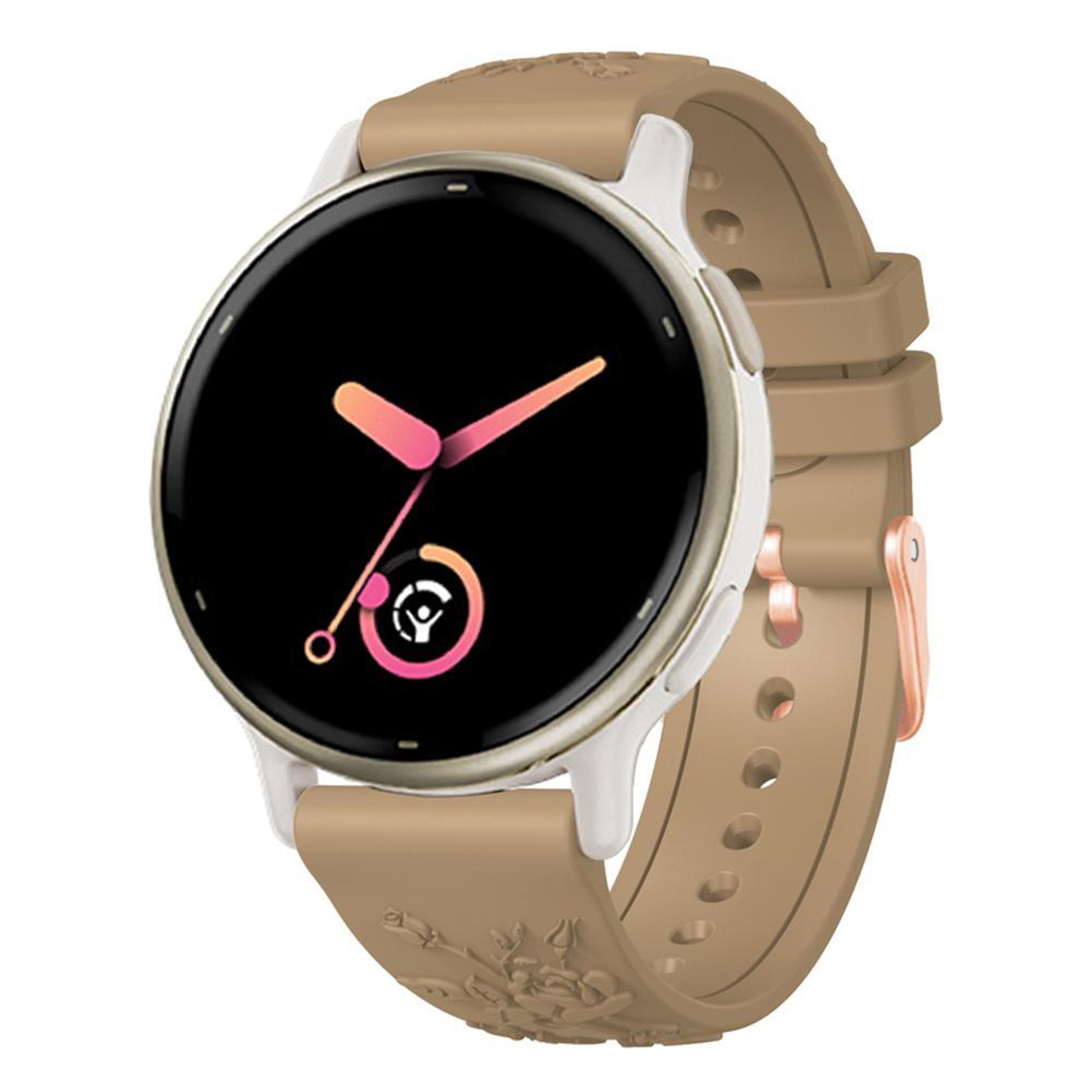 silicone watch band with rose gold buckle embossed adjustable replacement watch strap