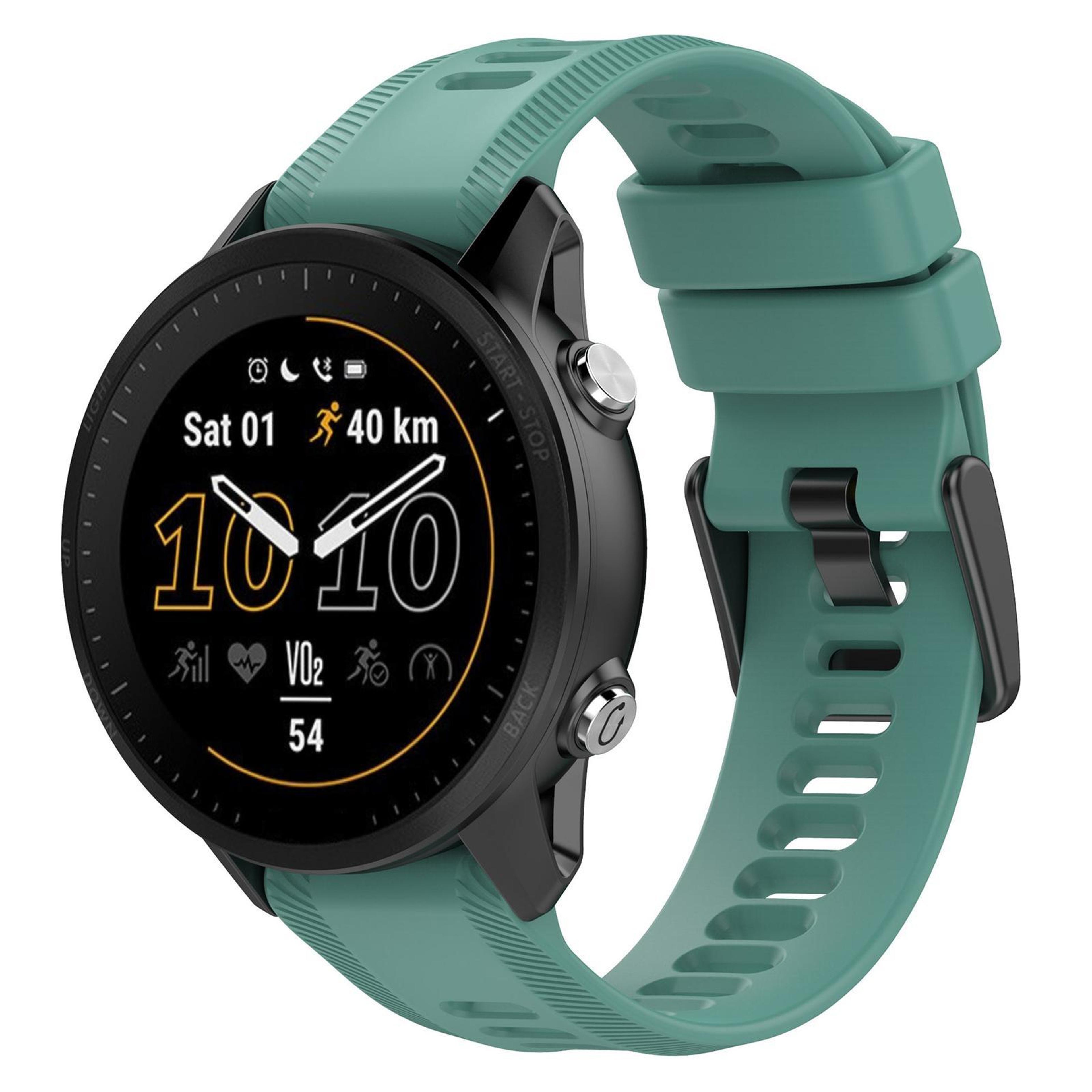 garmin forerunner 955 silicone watch band soft adjustable replacement strap with black buckle