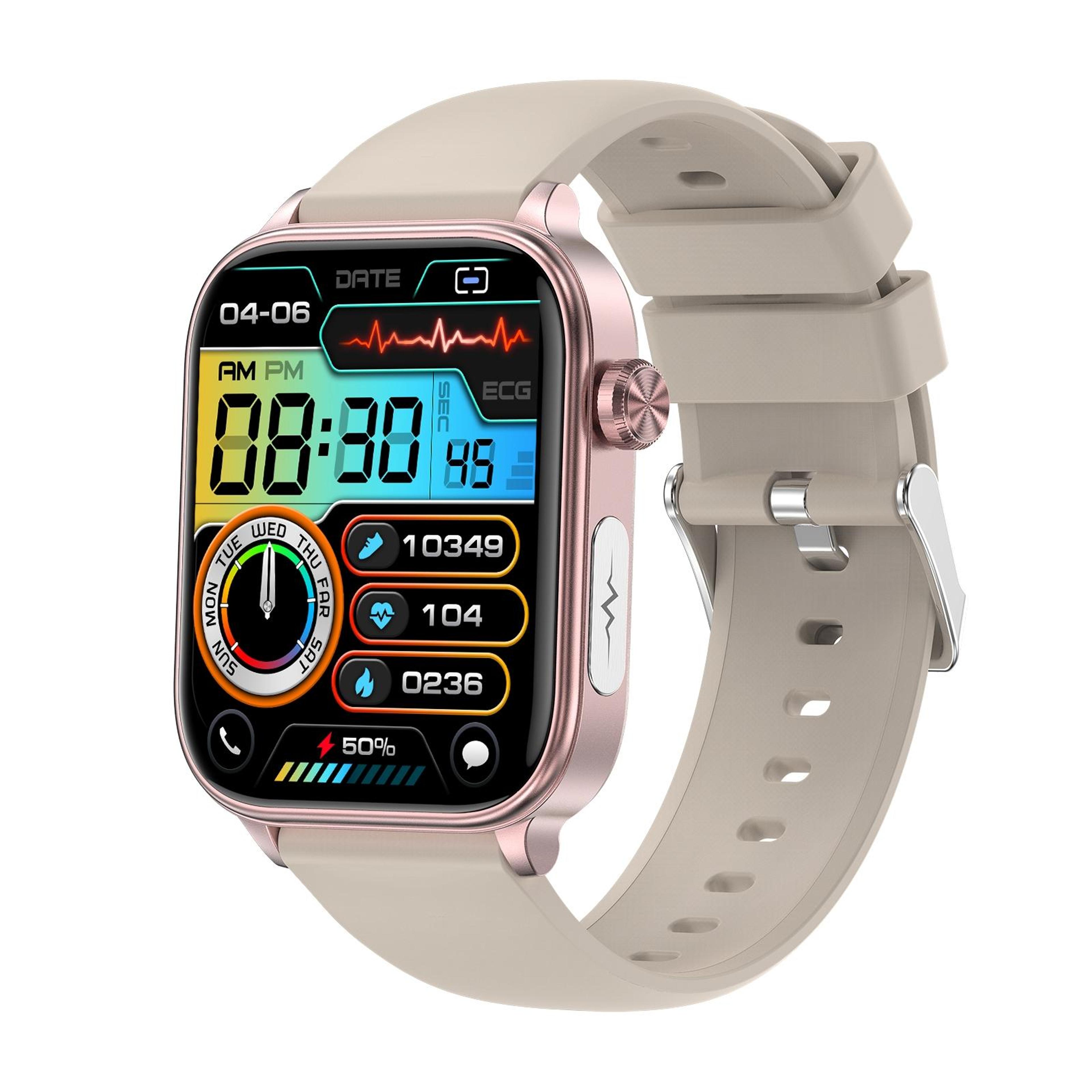 et570 bluetooth calling smart watch 1.96 inch ecg smartwatch with silicone strap