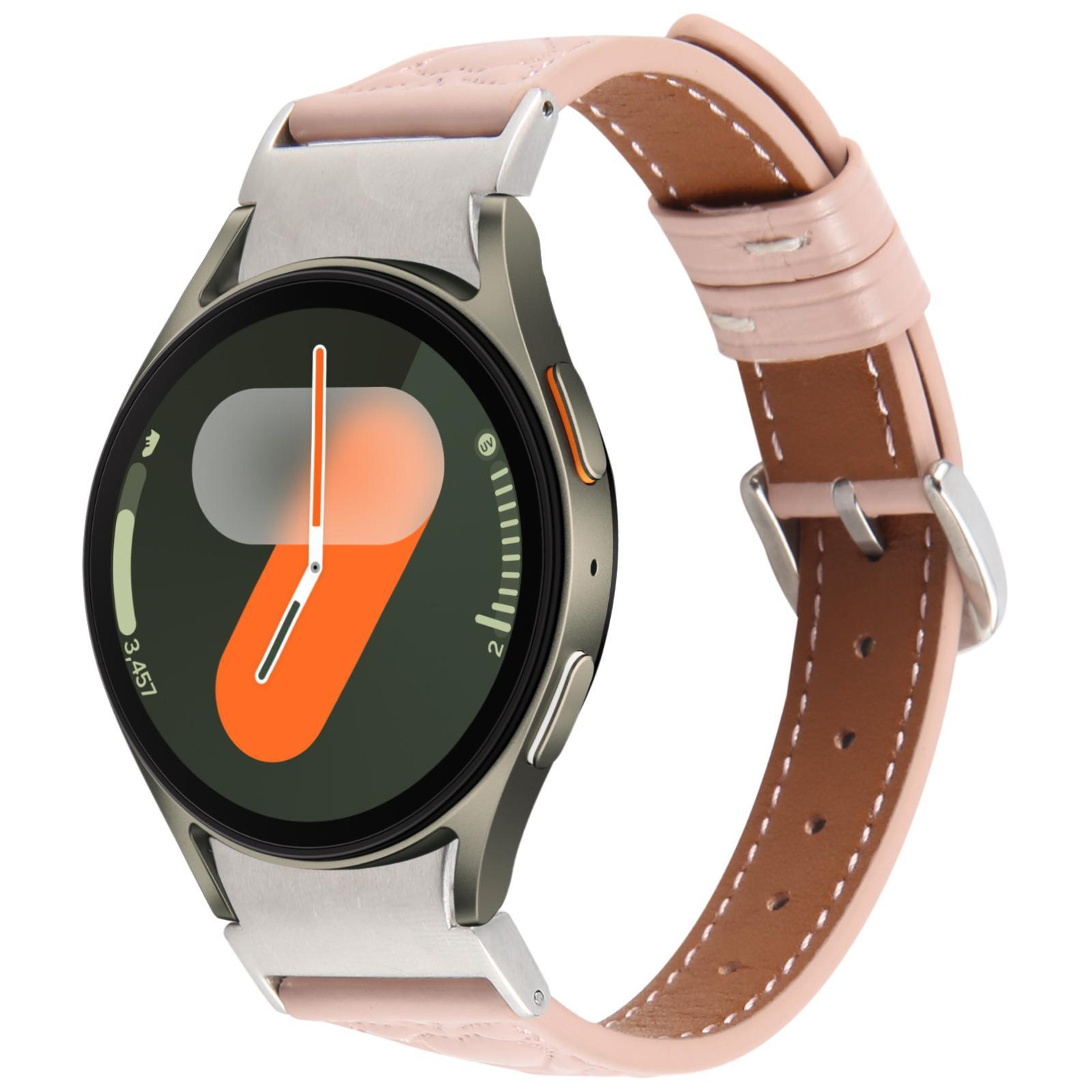 samsung galaxy watch 7 leather watch band heart embossed quick release replacement strap