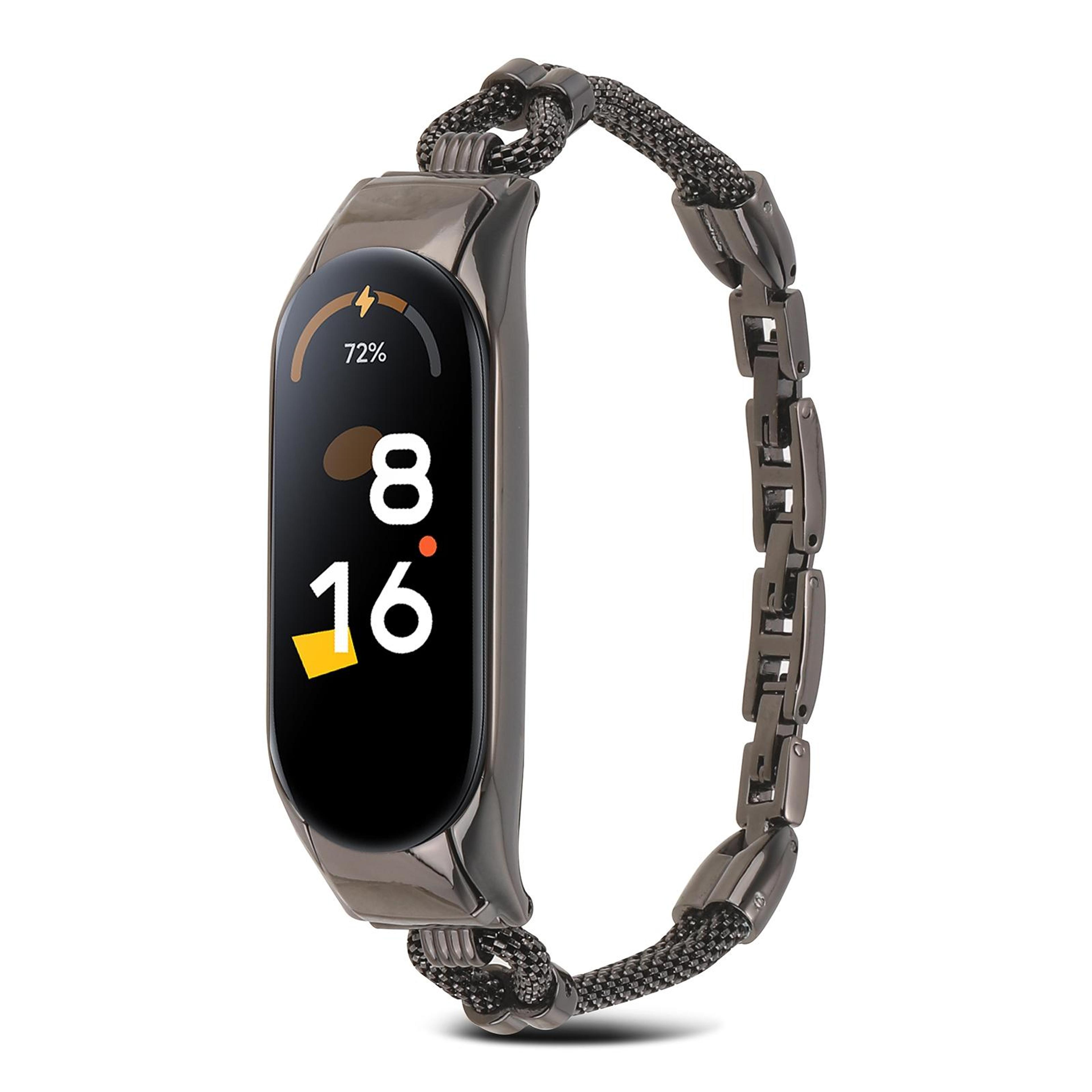 xiaomi mi band 7 6 5 4 3 metal watch band copper chain bracelet with unibody case