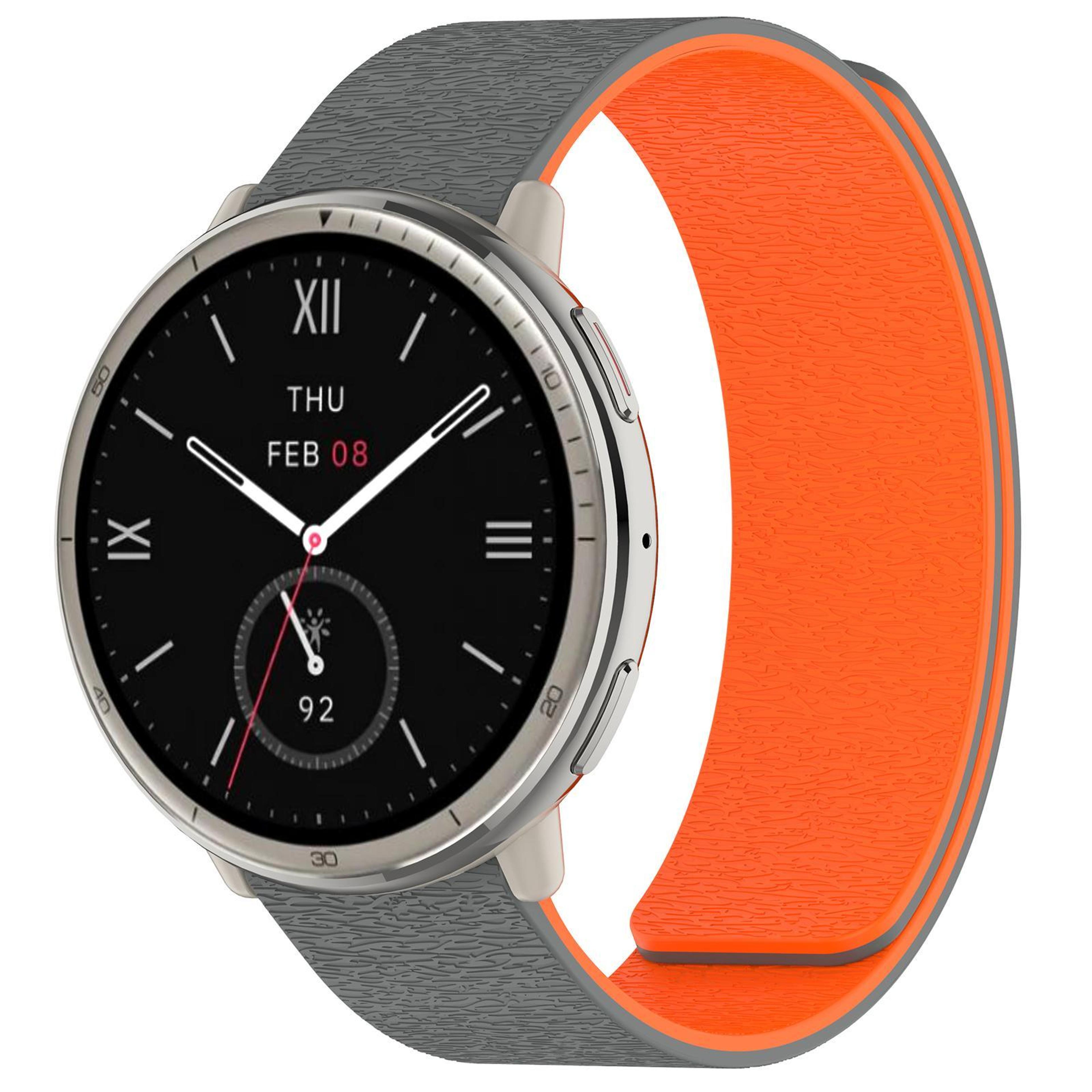 for amazfit active 2 magnetic silicone watch band cloud wood grain soft replacement strap