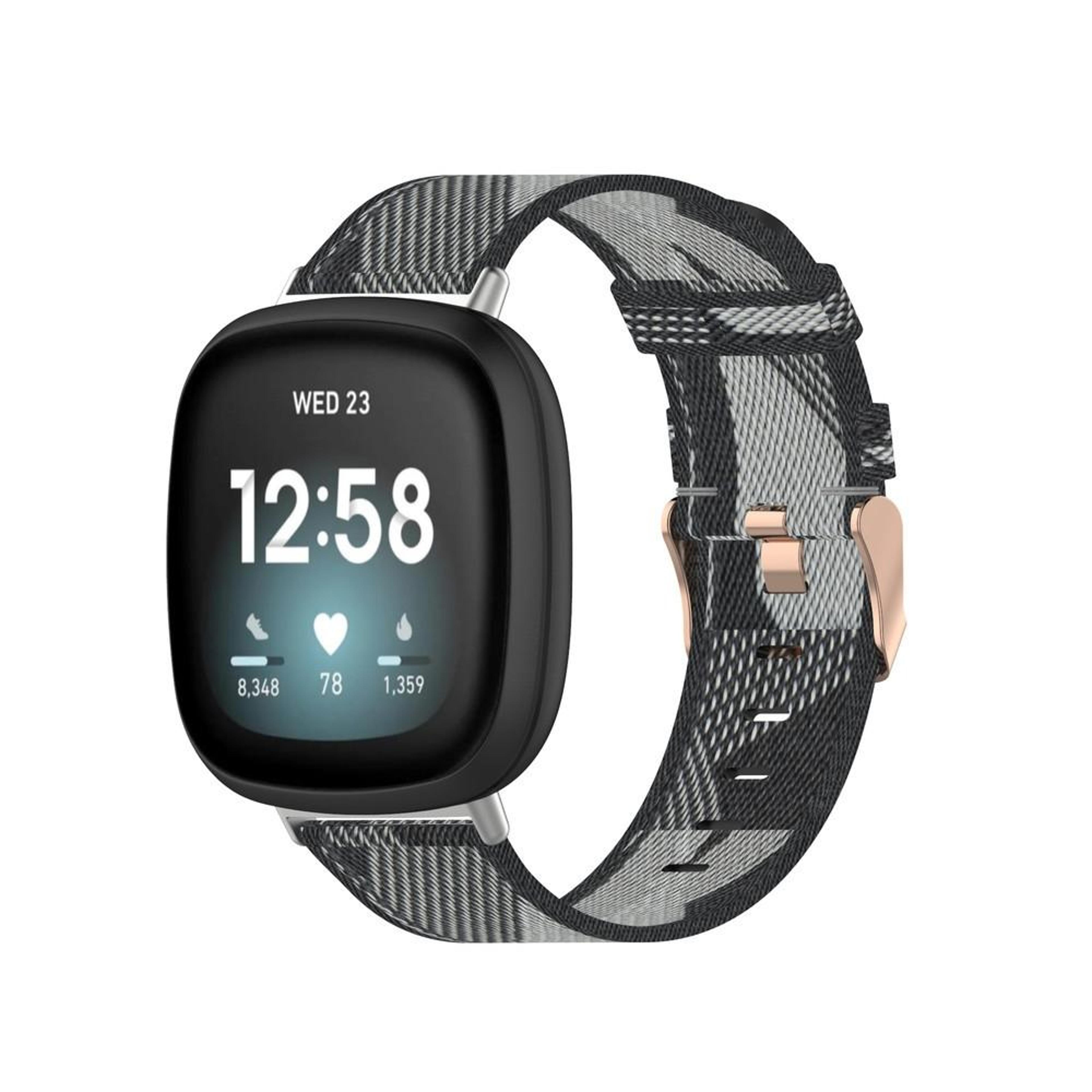 fitbit versa 4 sense 2 nylon watch band adjustable canvas watch strap