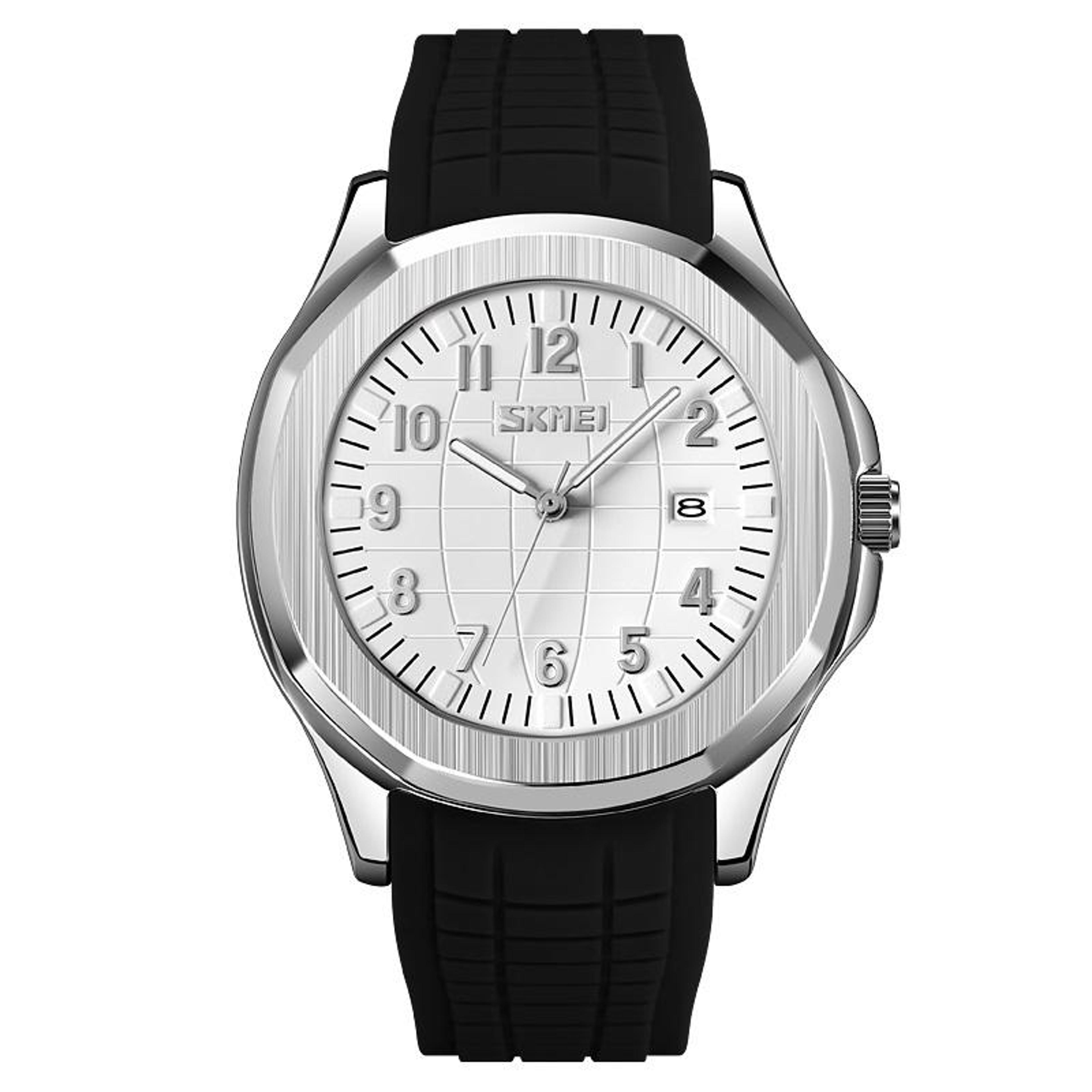 skmei 9286 waterproof quartz watch men's sports watch with silicone strap and date display