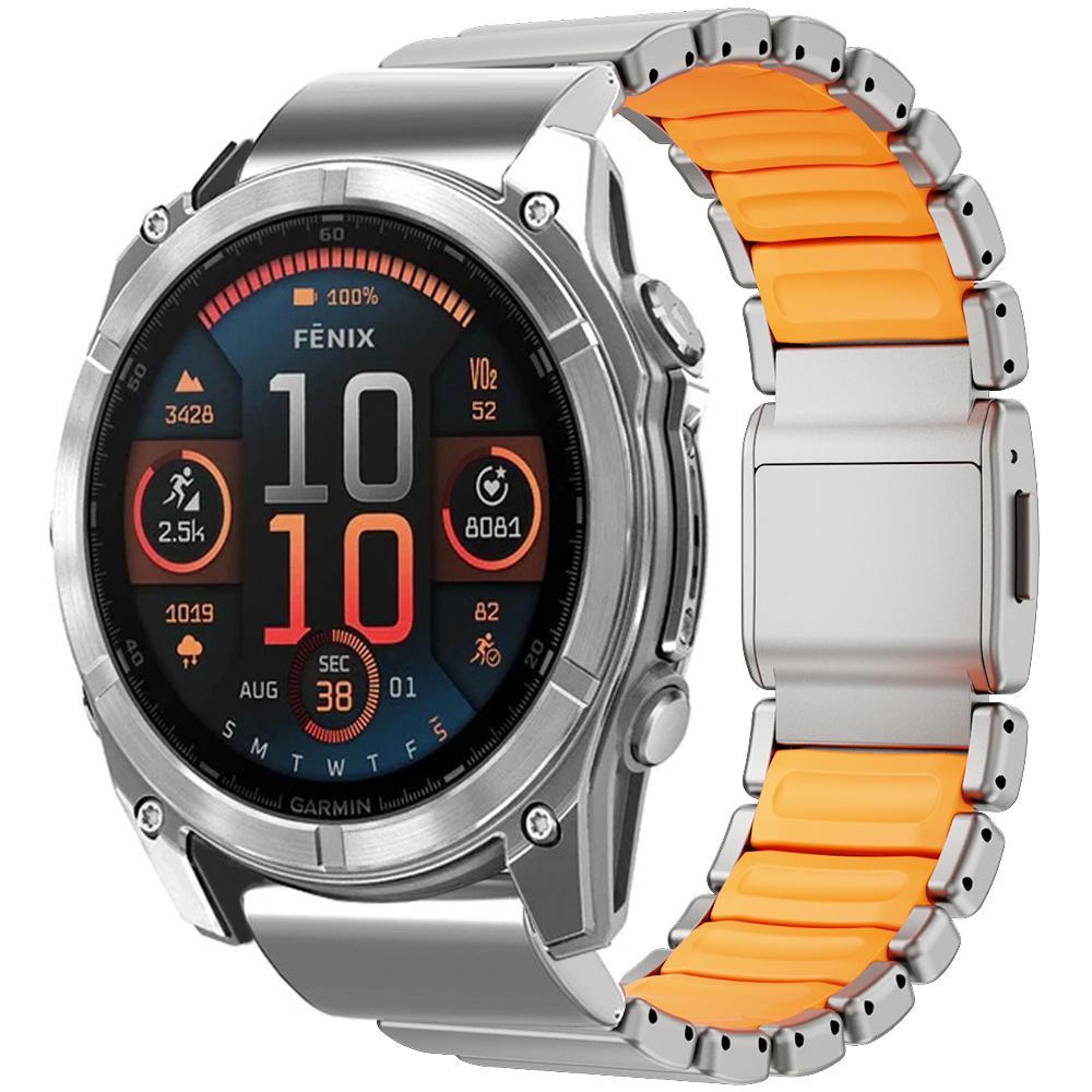 garmin 26mm titanium watch band magnetic norman buckle metal replacement strap