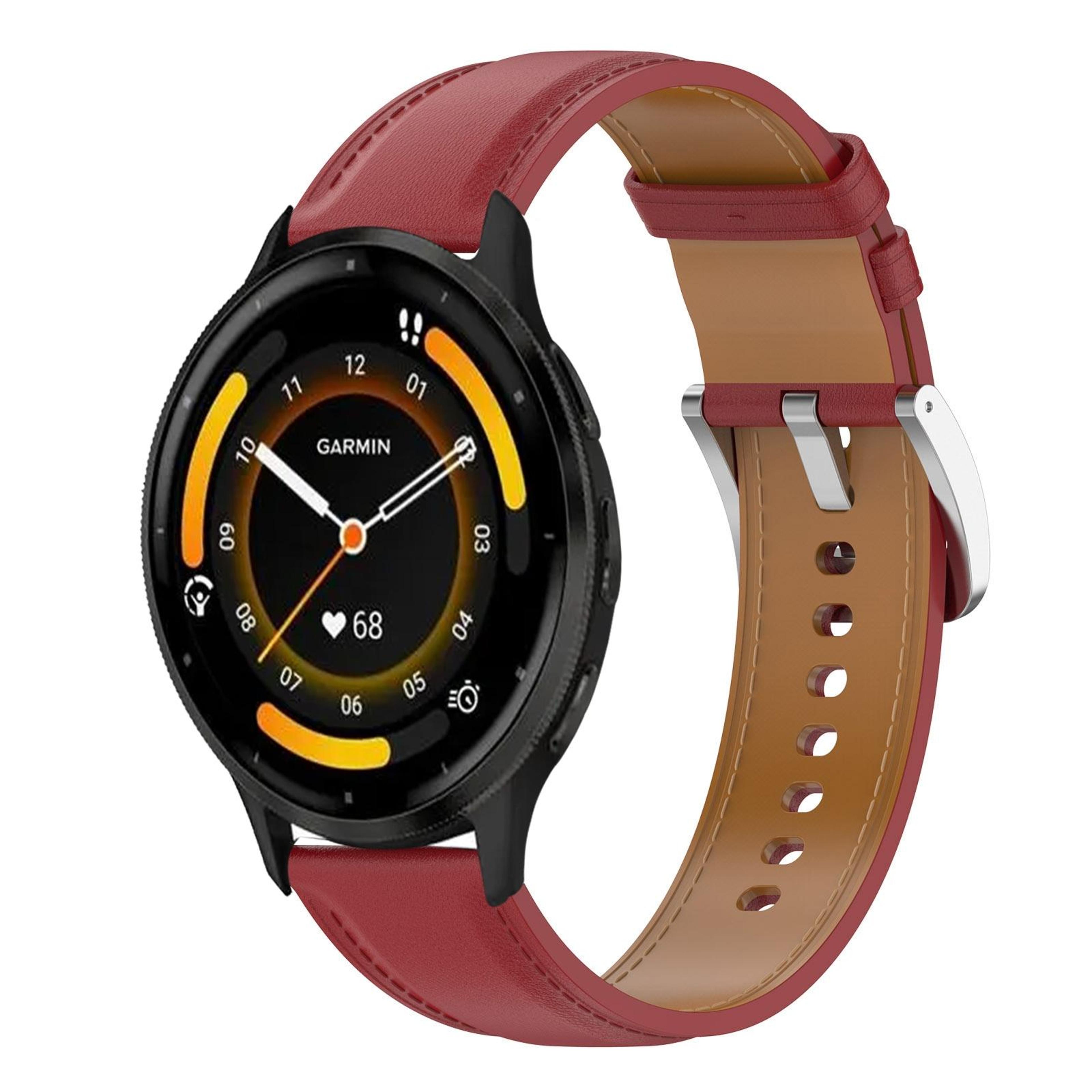 garmin venu 3 genuine leather watch band 22mm quick release replacement strap with stainless steel buckle