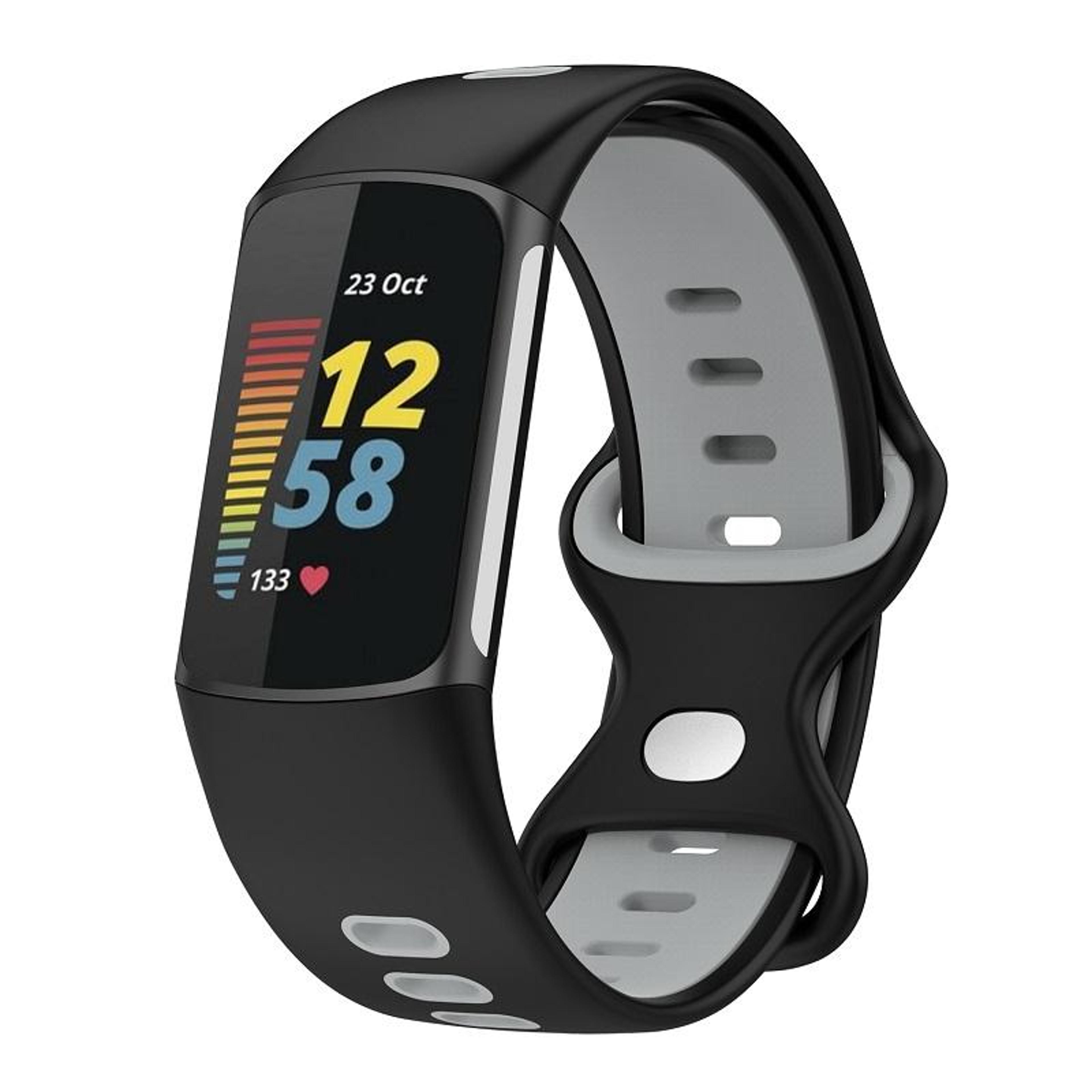fitbit charge 6 silicone watch band two color adjustable fitbit replacement strap