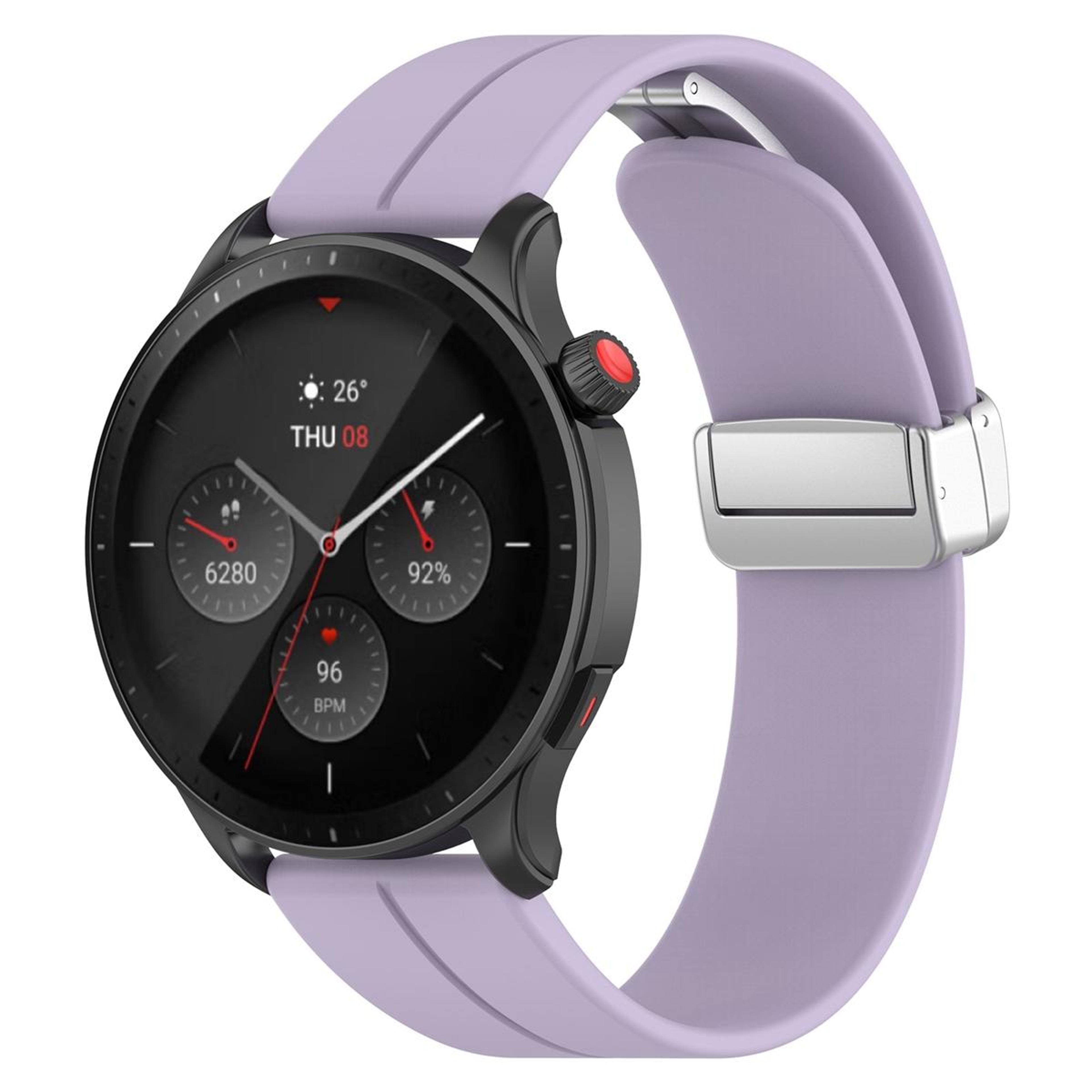 amazfit gtr 4 silicone watch band with magnetic fold clasp adjustable replacement strap
