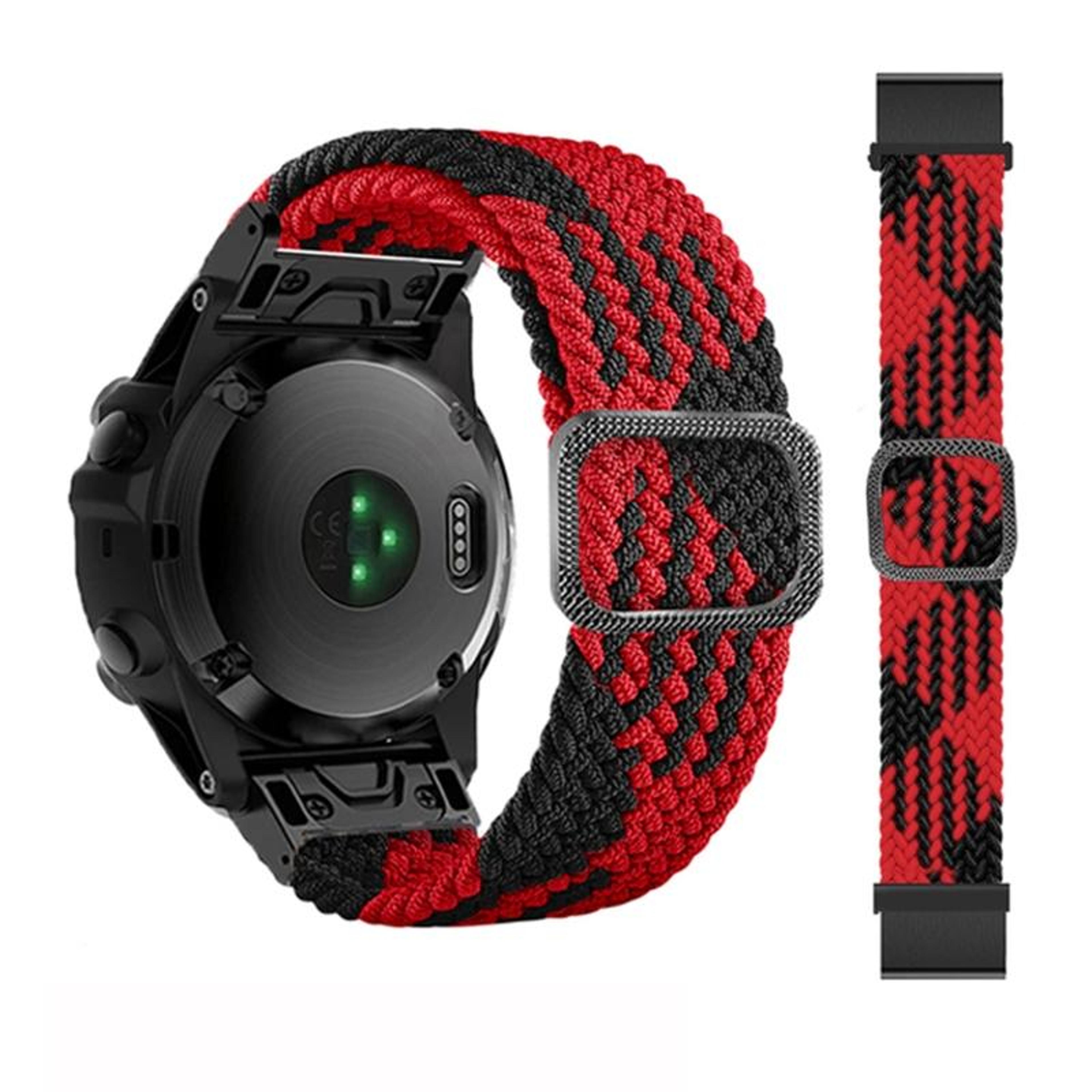 garmin fenix 7 nylon watch band adjustable braided elastic replacement strap