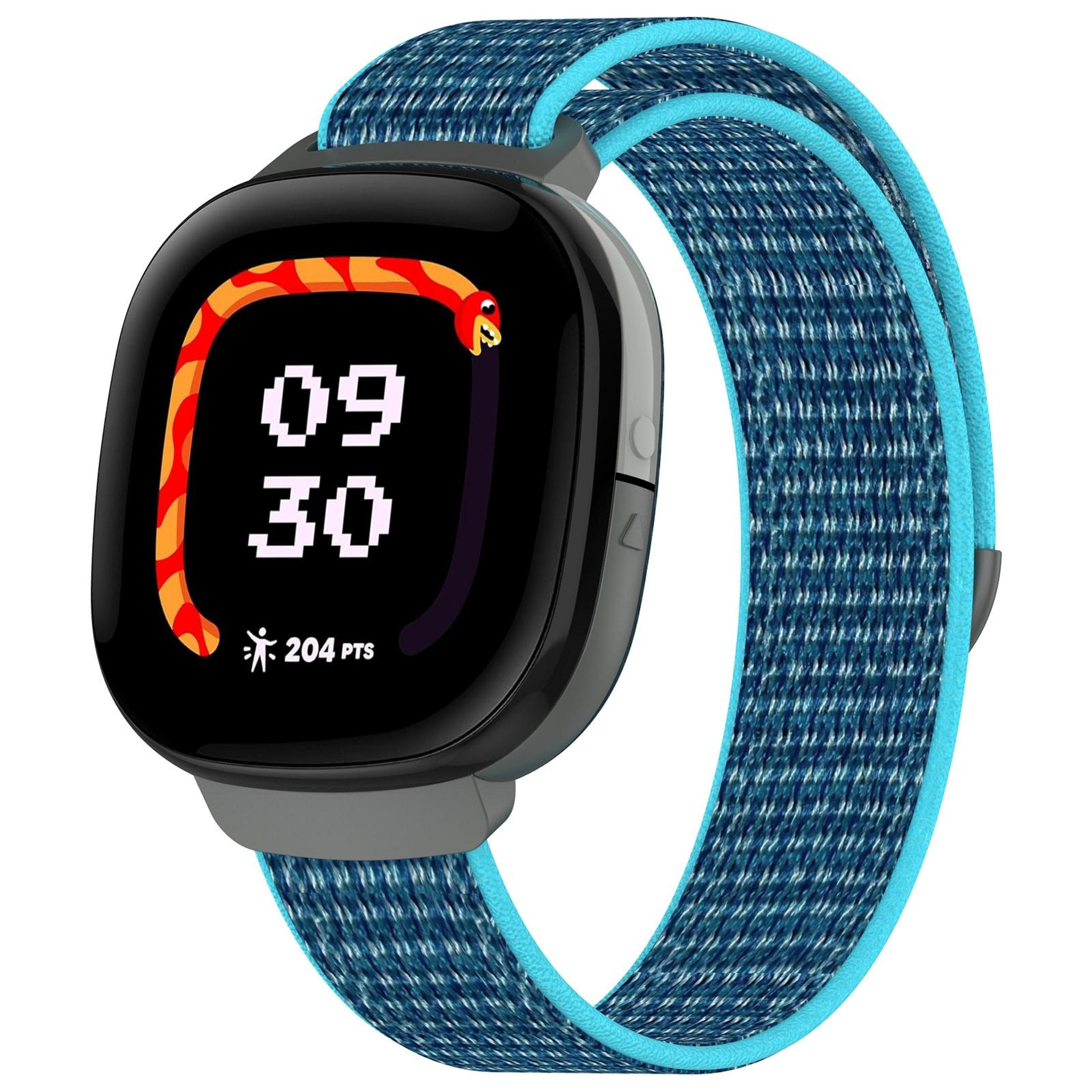 fitbit ace lte nylon loop watch band adjustable replacement strap for everyday comfort