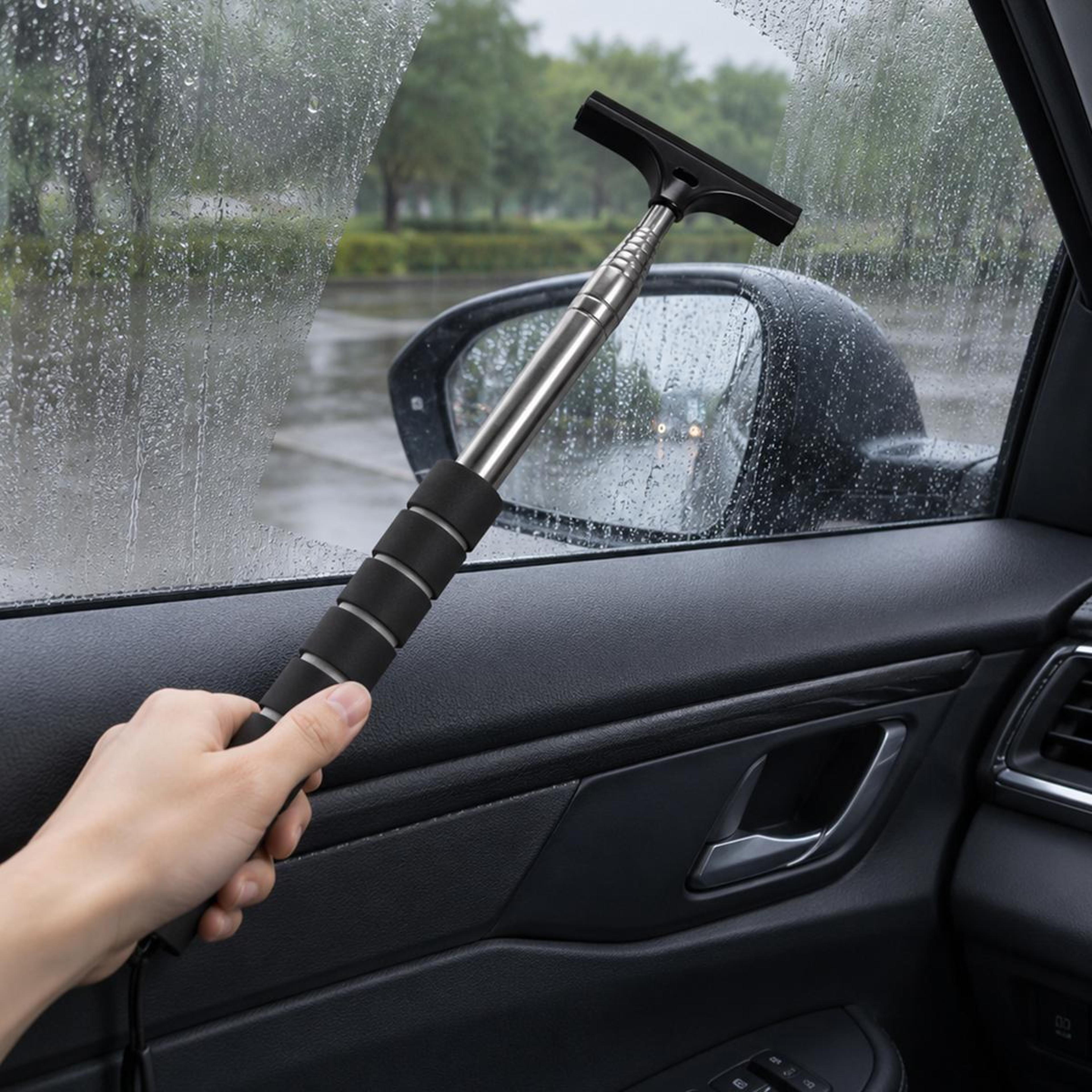 car rearview mirror wiper telescopic window cleaner stainless steel extendable glass squeegee