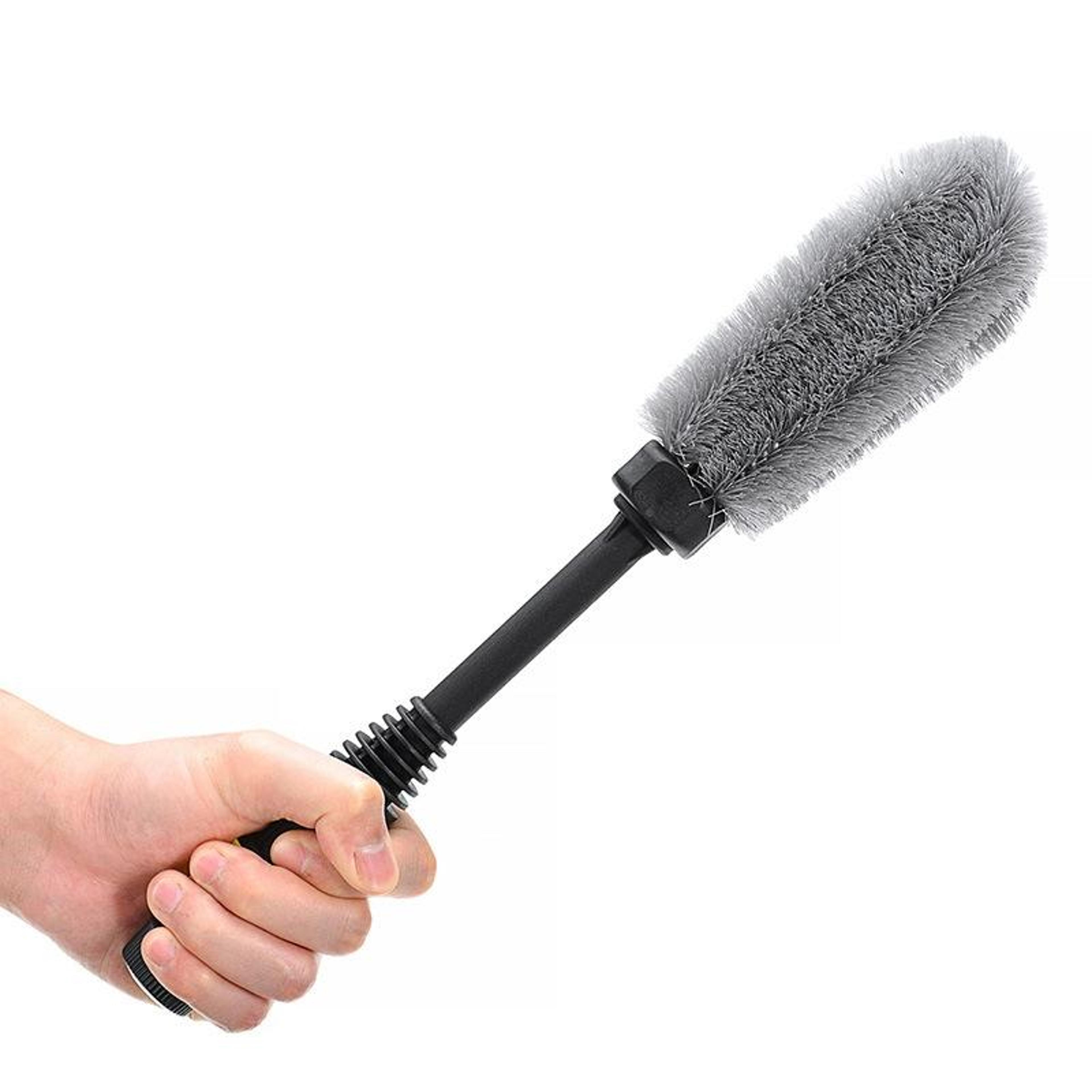 high pressure wheel cleaning brush water flow car wheel brush with soft bristles for rims tires and vehicles