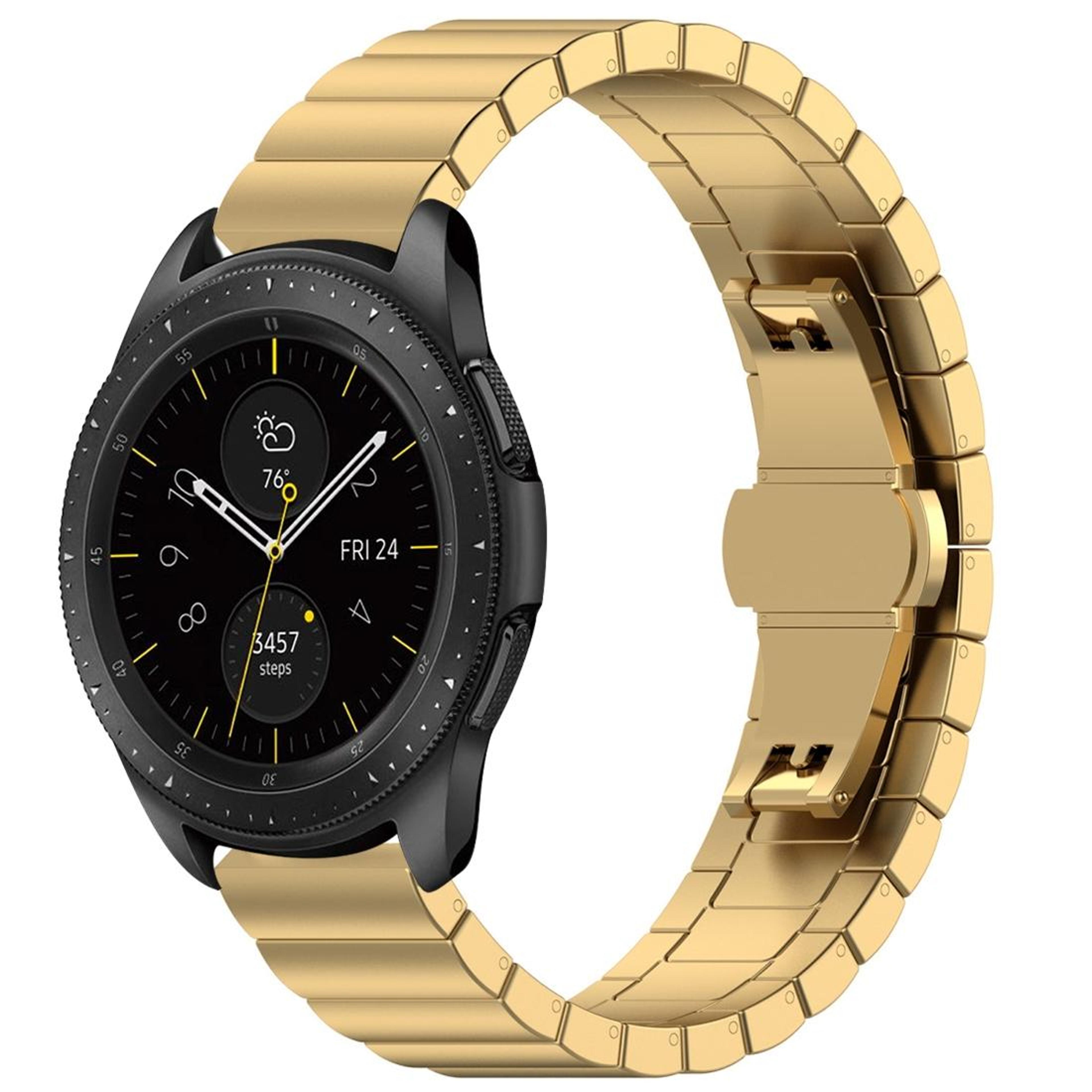 galaxy watch 46mm stainless steel watch band with butterfly buckle metal replacement strap