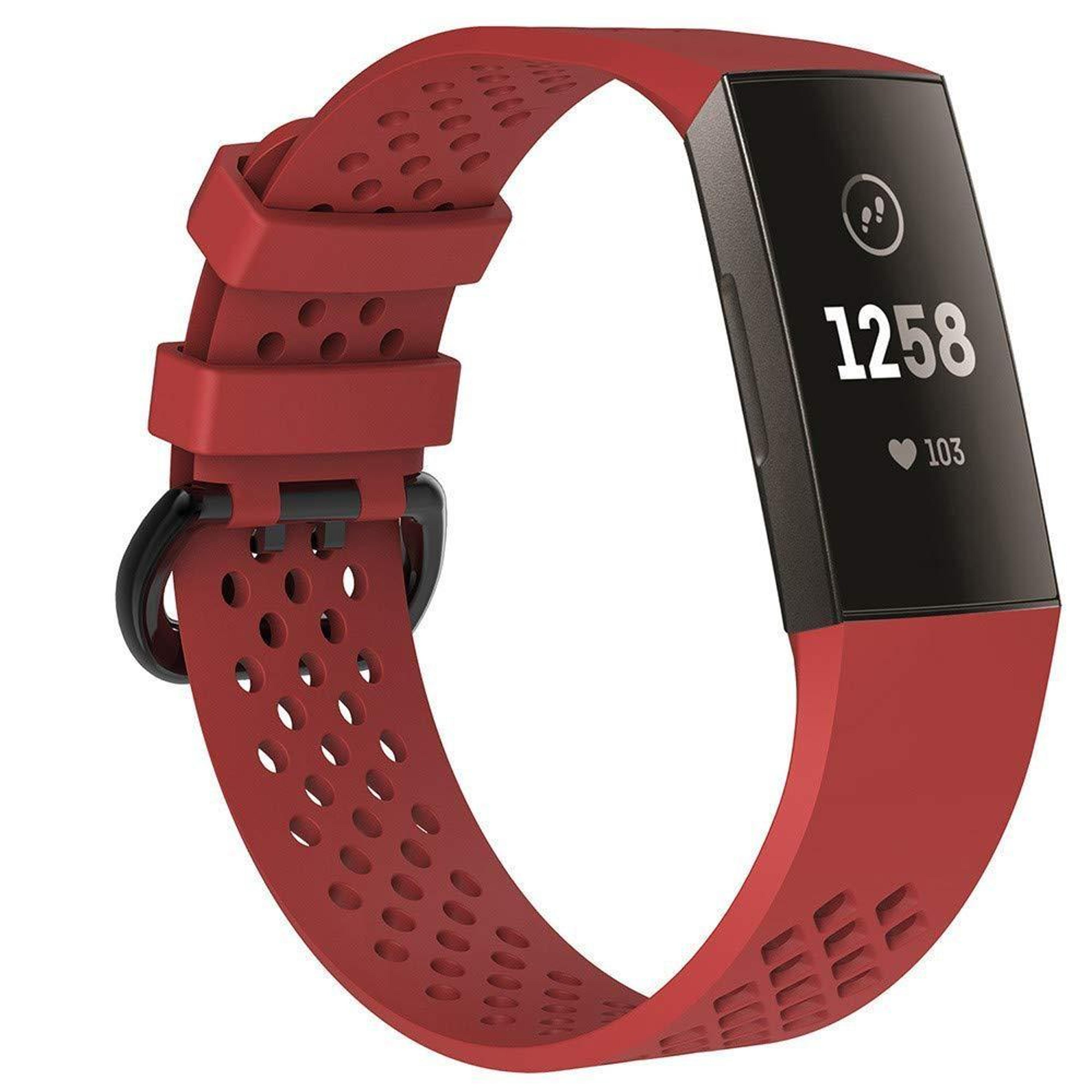 sport silicone watch band for fitbit charge 3 breathable adjustable replacement strap