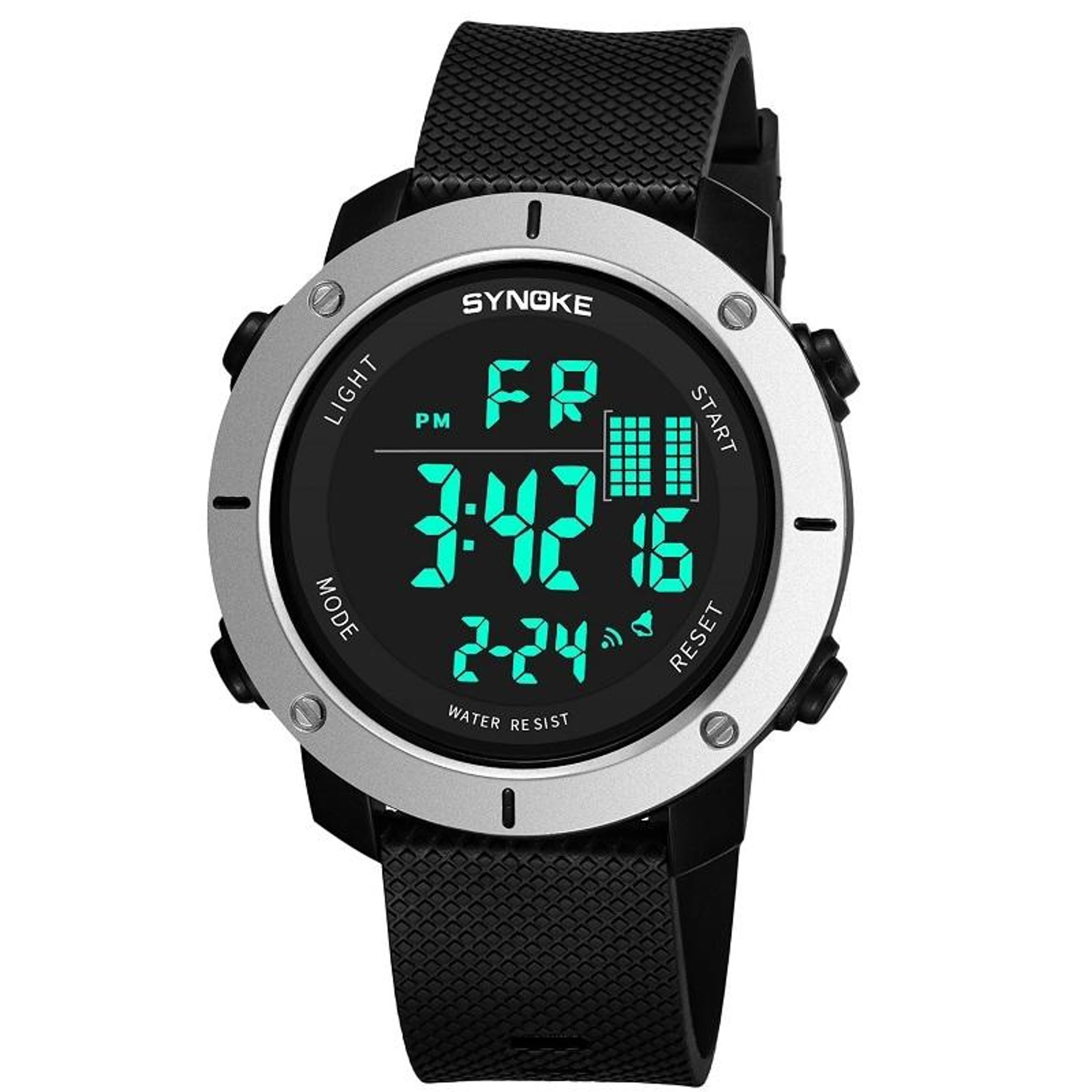 synoke 9658 digital sports watch 50m waterproof outdoor large dial electronic watch