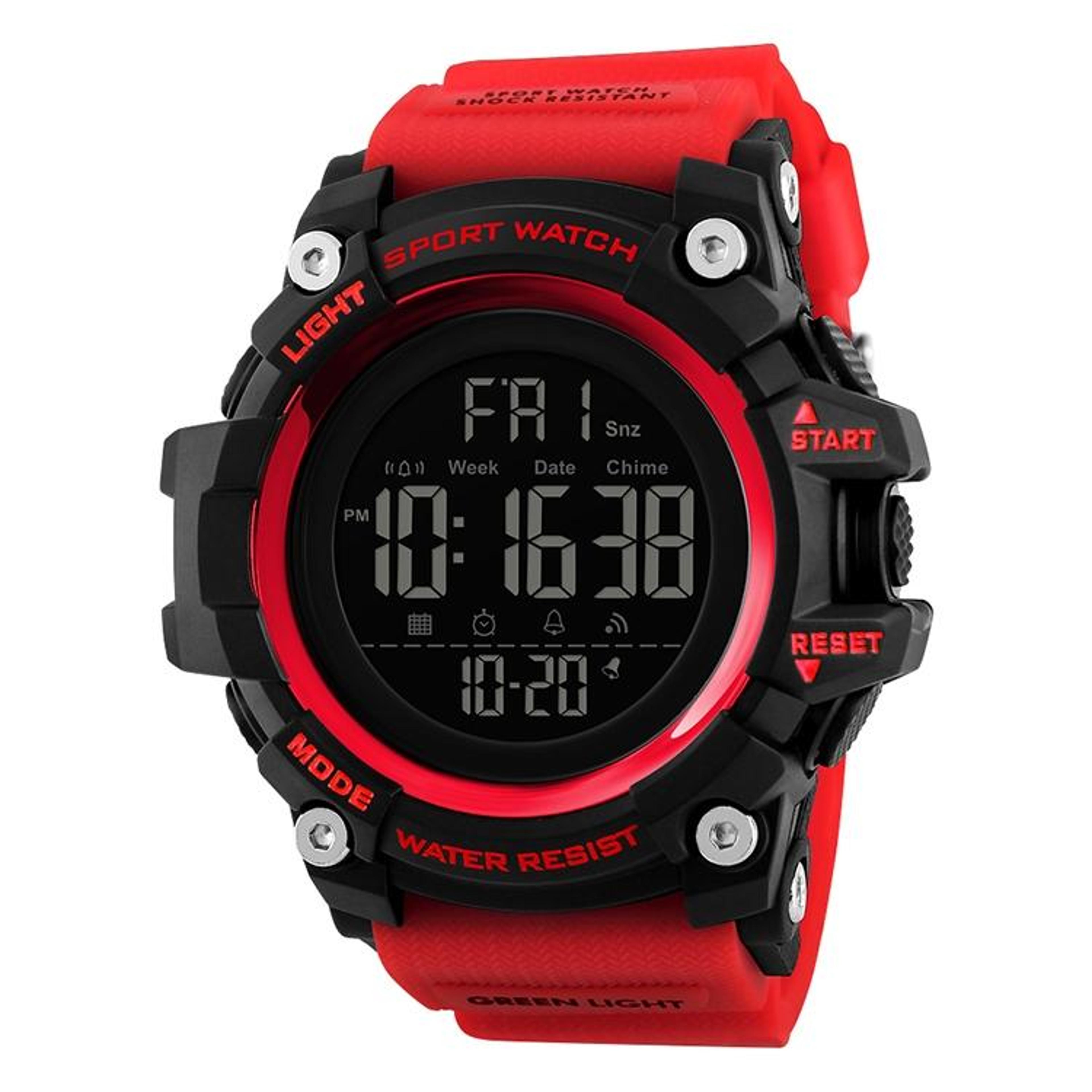 skmei 1384 digital sports watch 50m waterproof mens watch with dual time led display