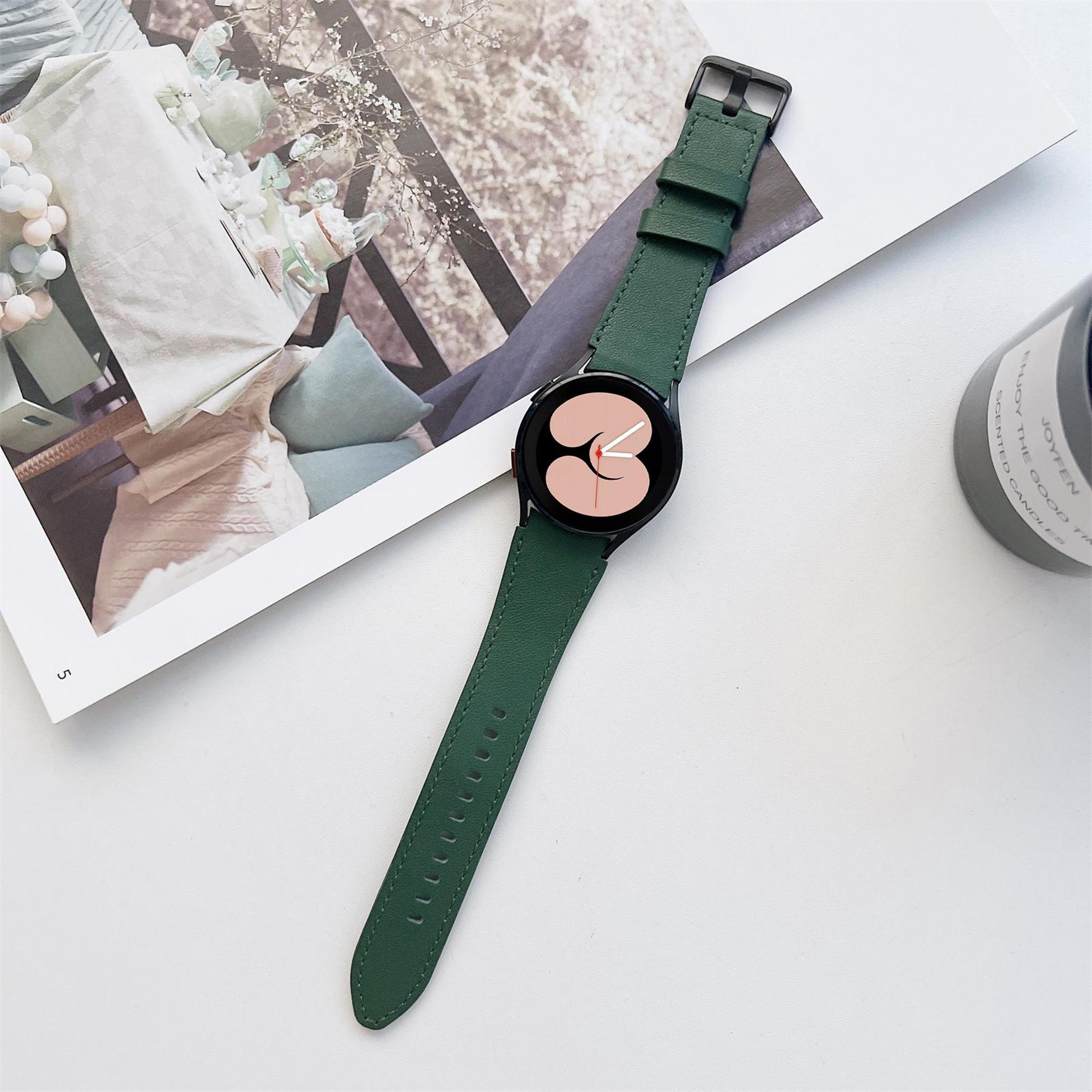 samsung galaxy watch4 leather strap double sided adjustable replacement watch band