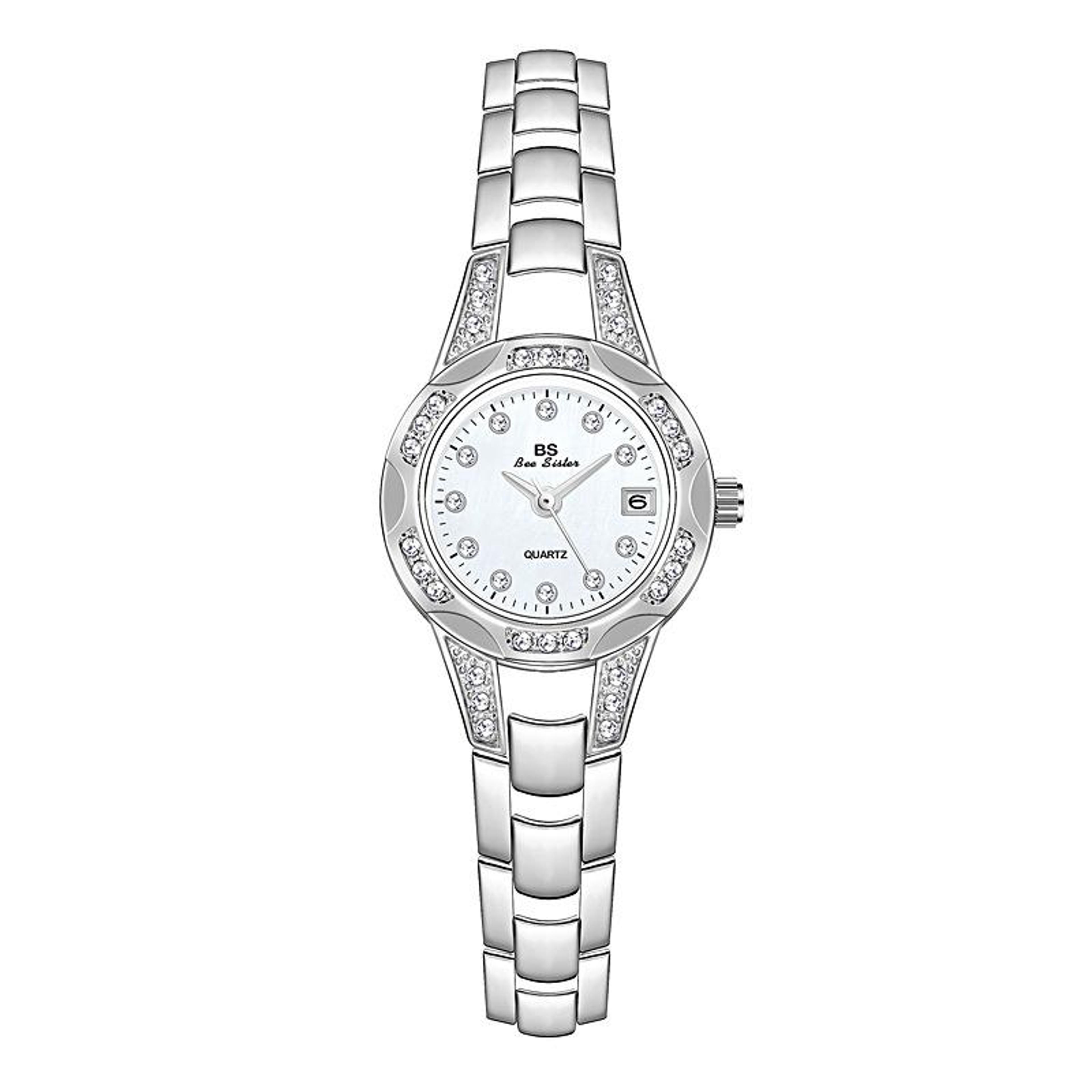 bs bee sister ladies diamond watch small round quartz dress watch with calendar