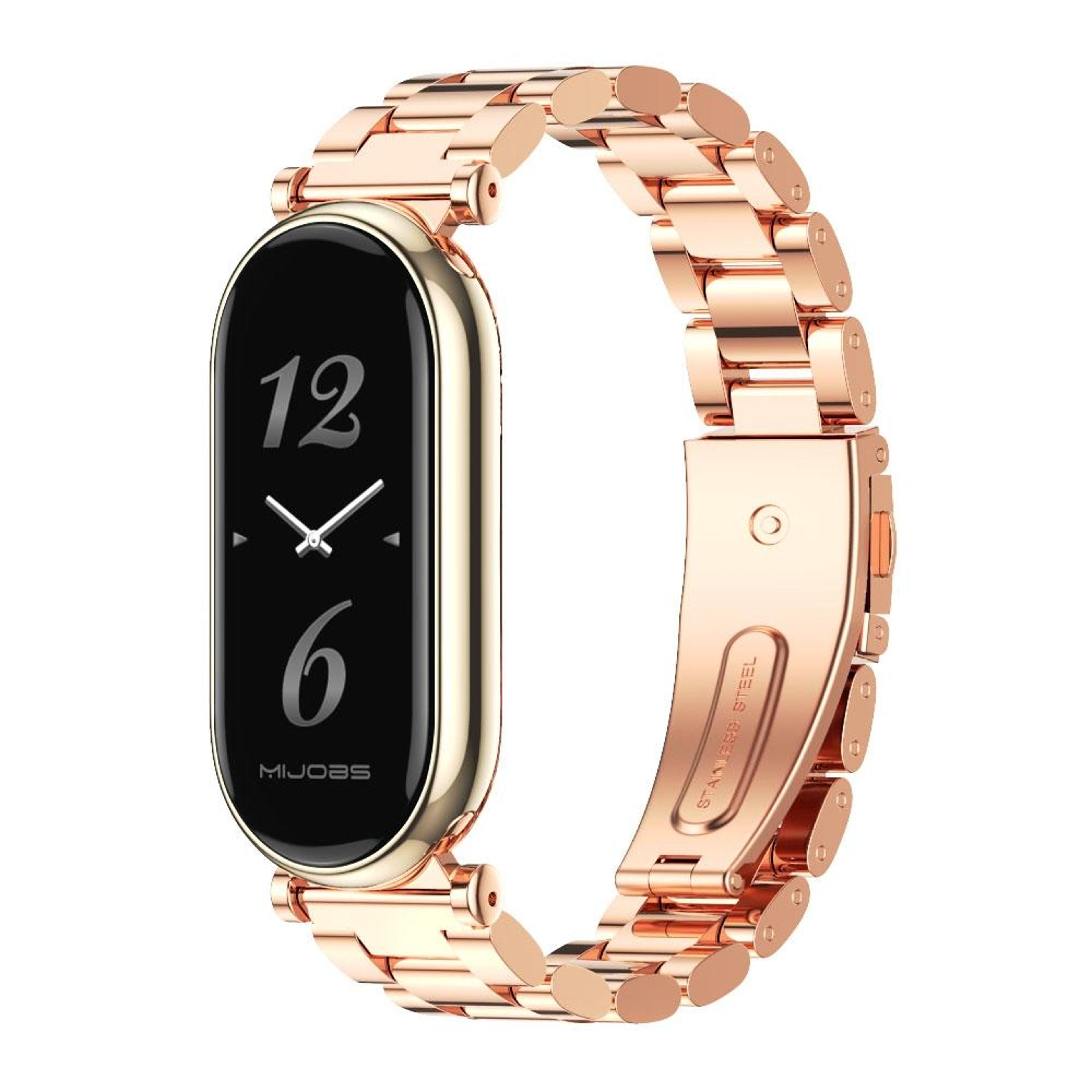xiaomi smart band 10 9 8 stainless steel watch band three bead metal replacement strap