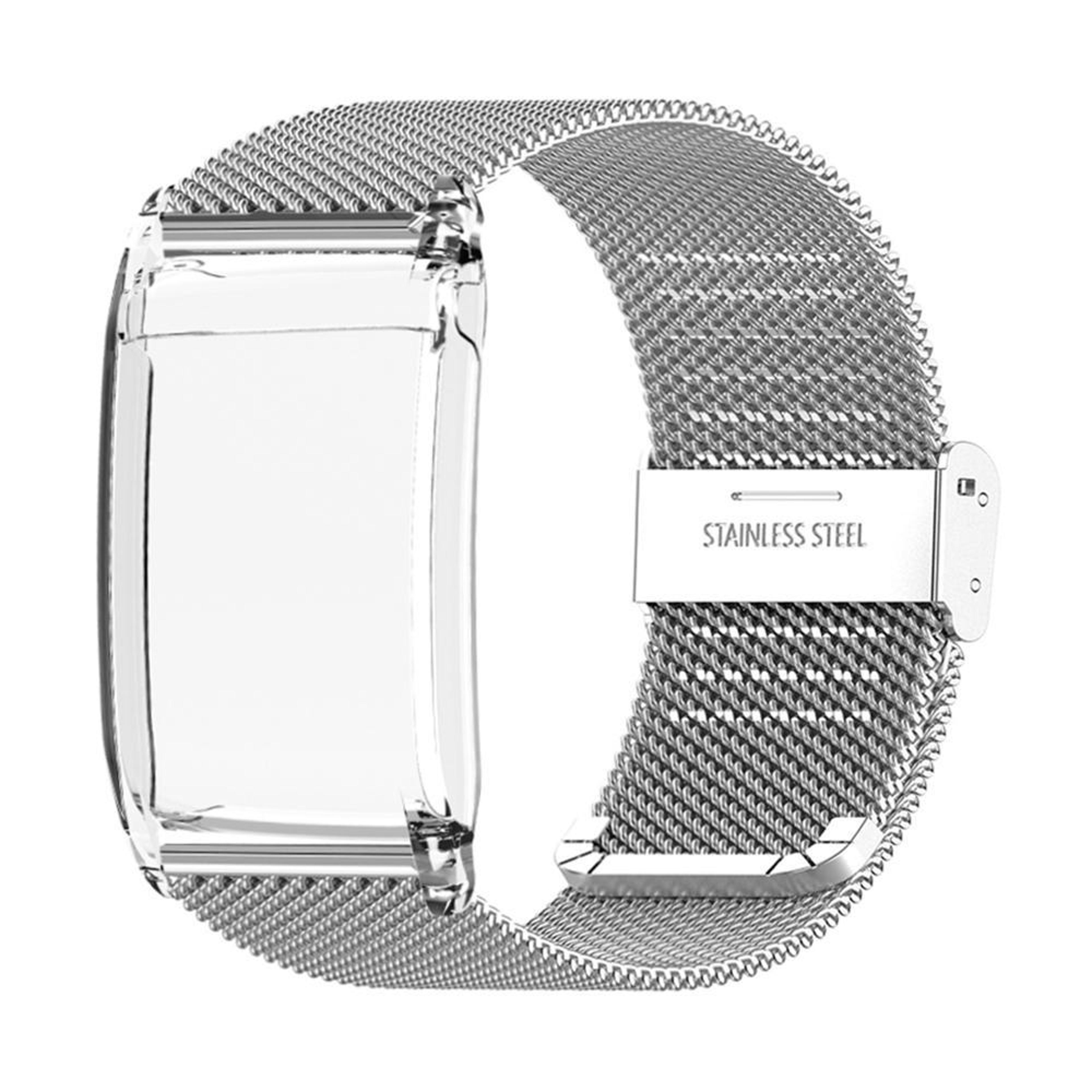 whoop 4.0 milanese watch band adjustable metal mesh strap with protective pc case