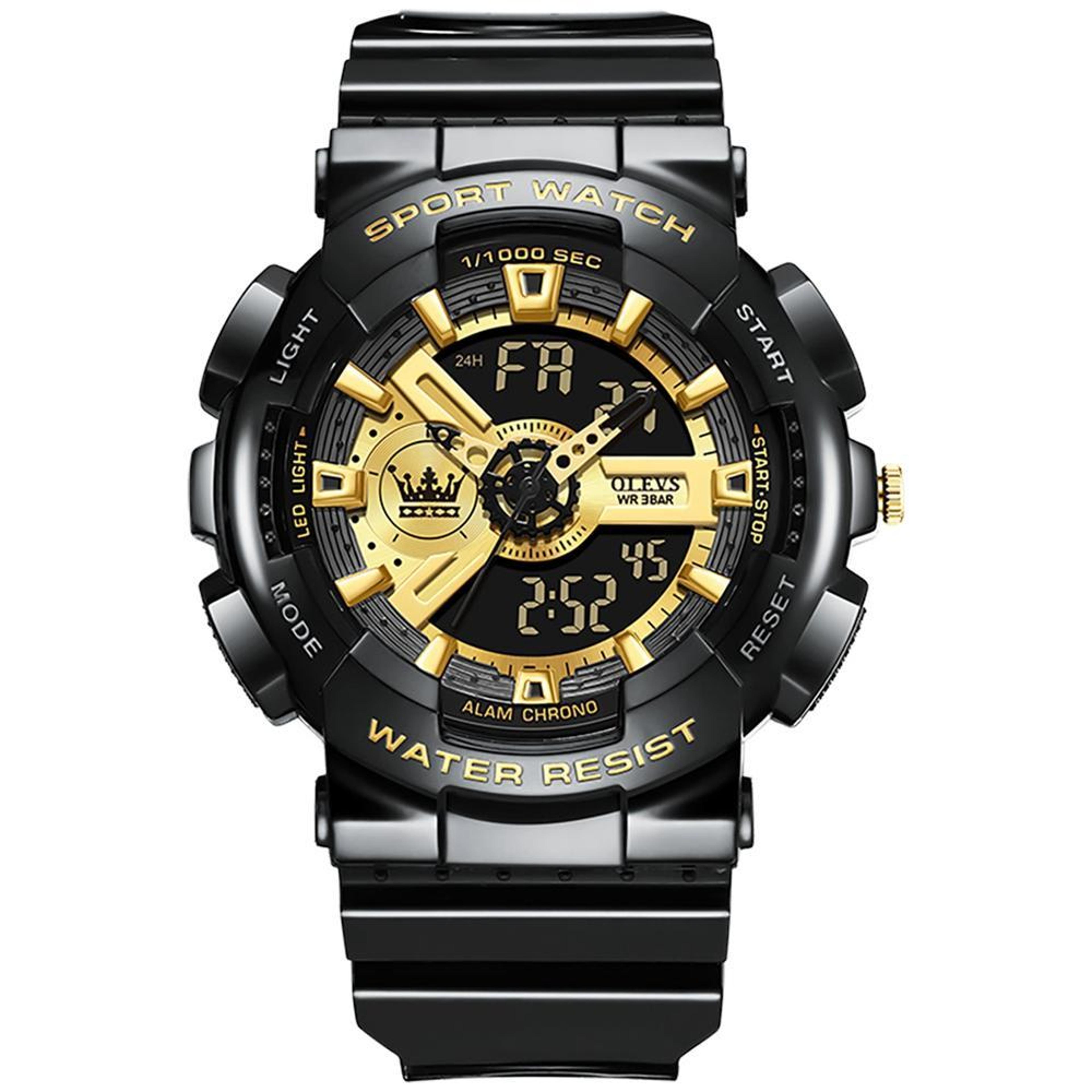 olevs 1102 waterproof digital watch for men multifunction led sports wrist watch