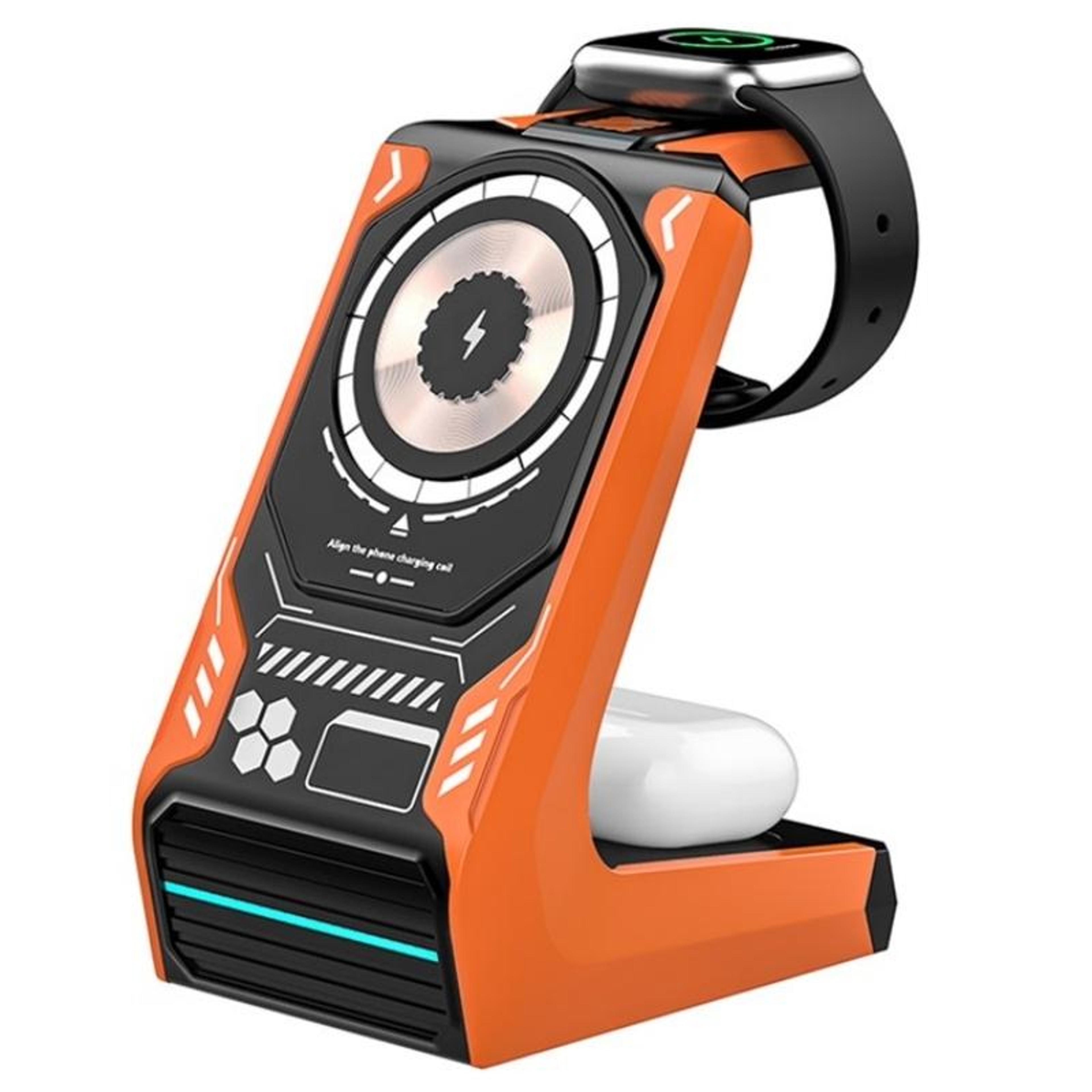 t21 3 in 1 wireless charging station 15w magnetic fast charger dock for phone watch earbuds