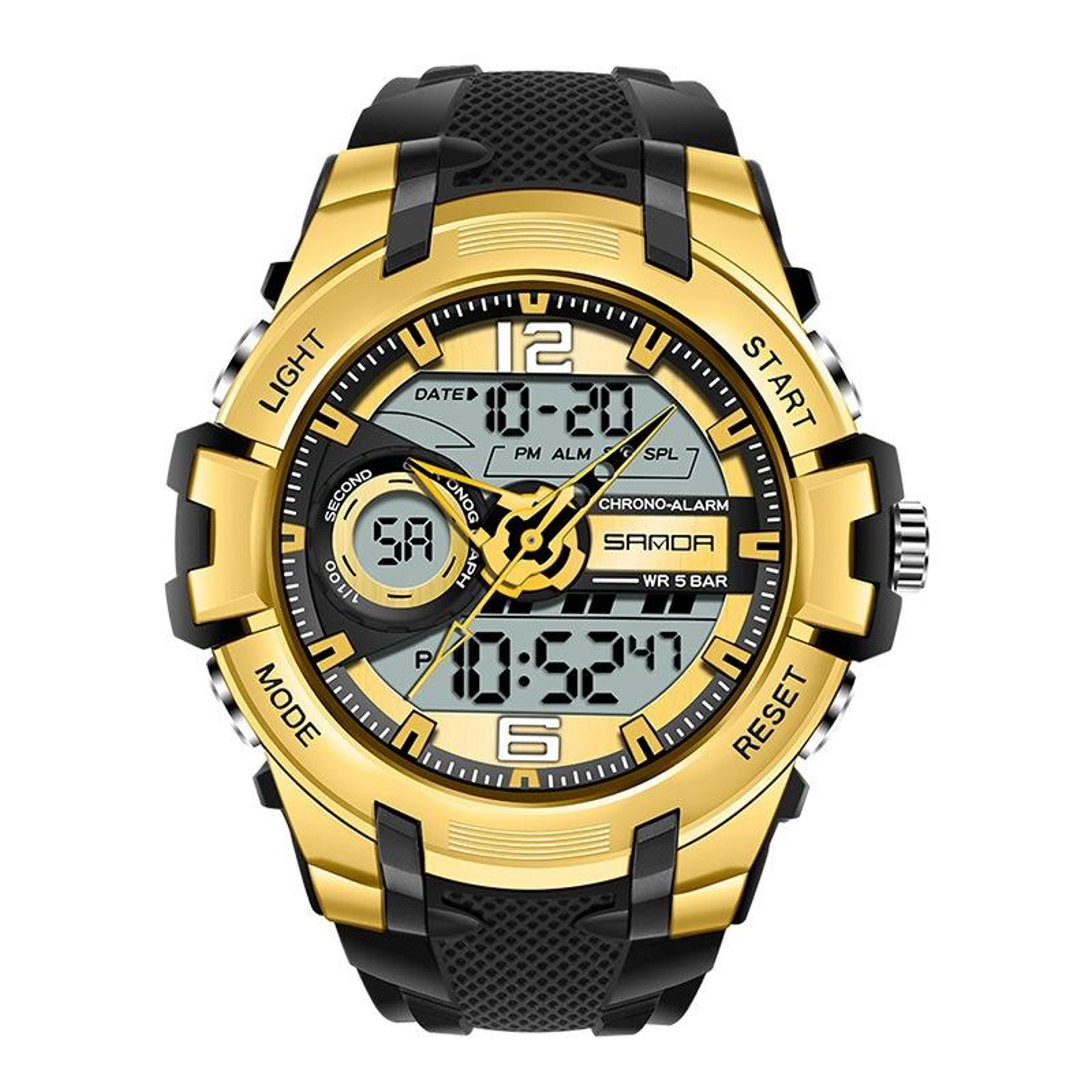 sanda 6015 waterproof sports watch for men multifunctional luminous watch with shock resistant design