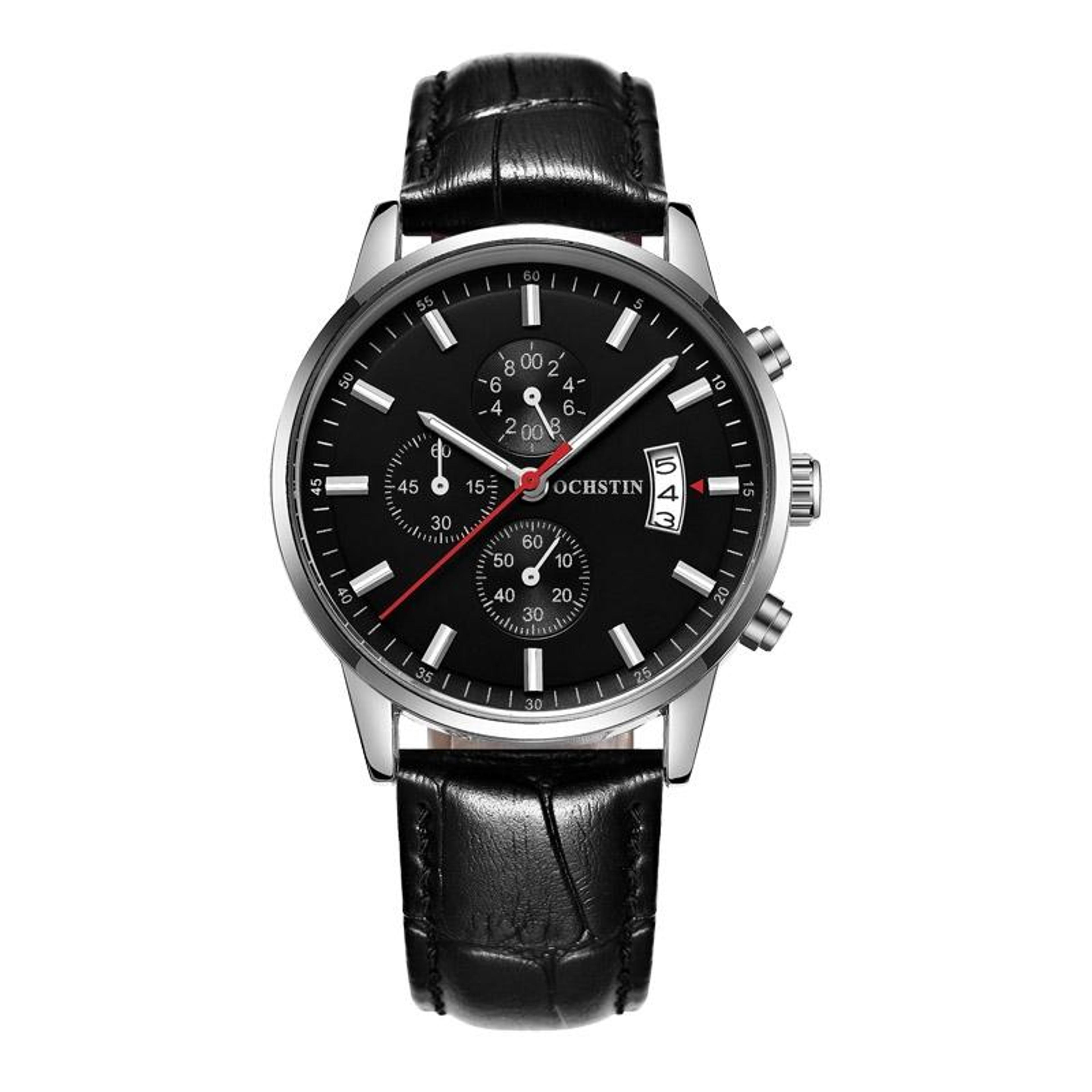 ochstin 6084c mens quartz watch waterproof luminous leather business watch