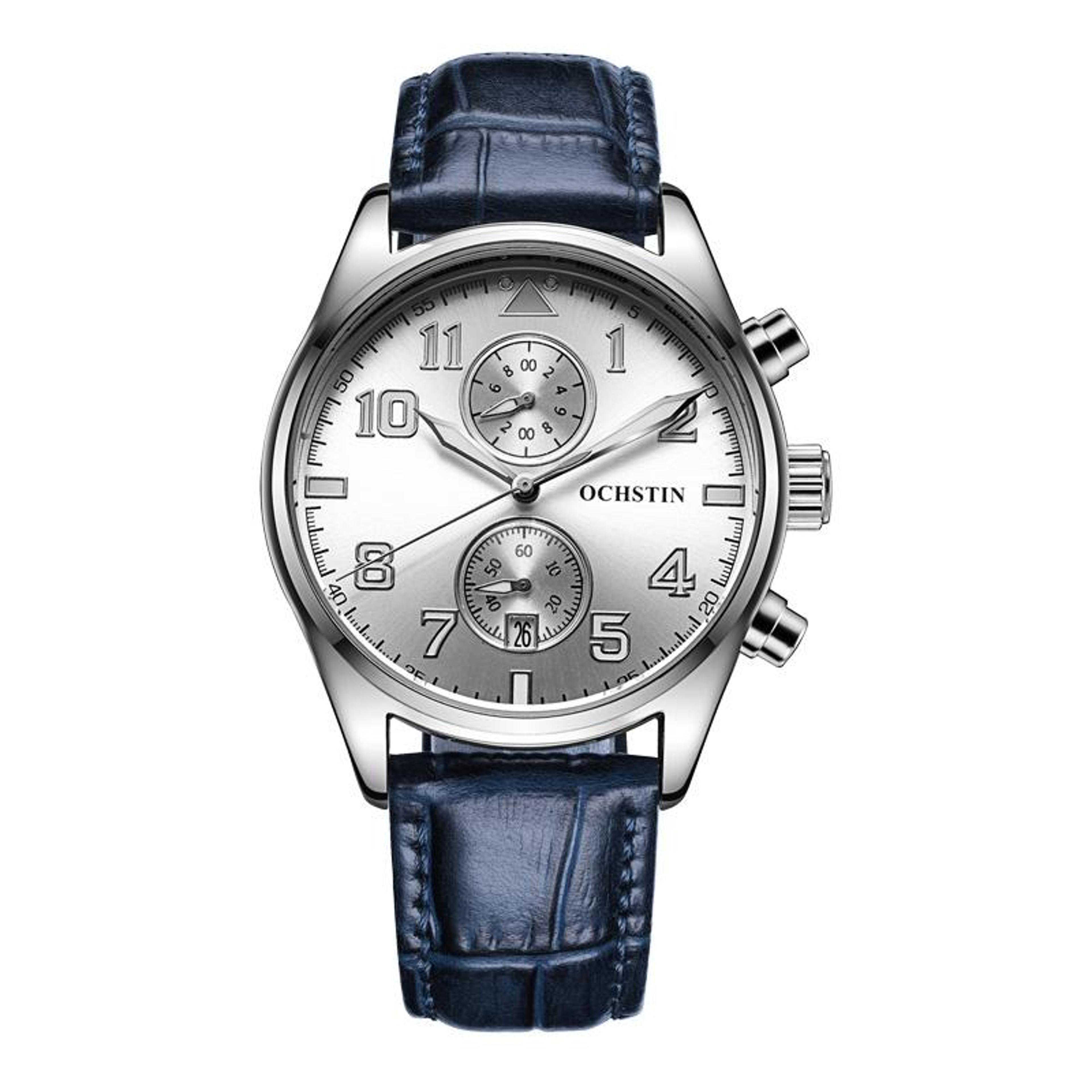 ochstin 5043g mens quartz watch waterproof genuine leather business wrist watch