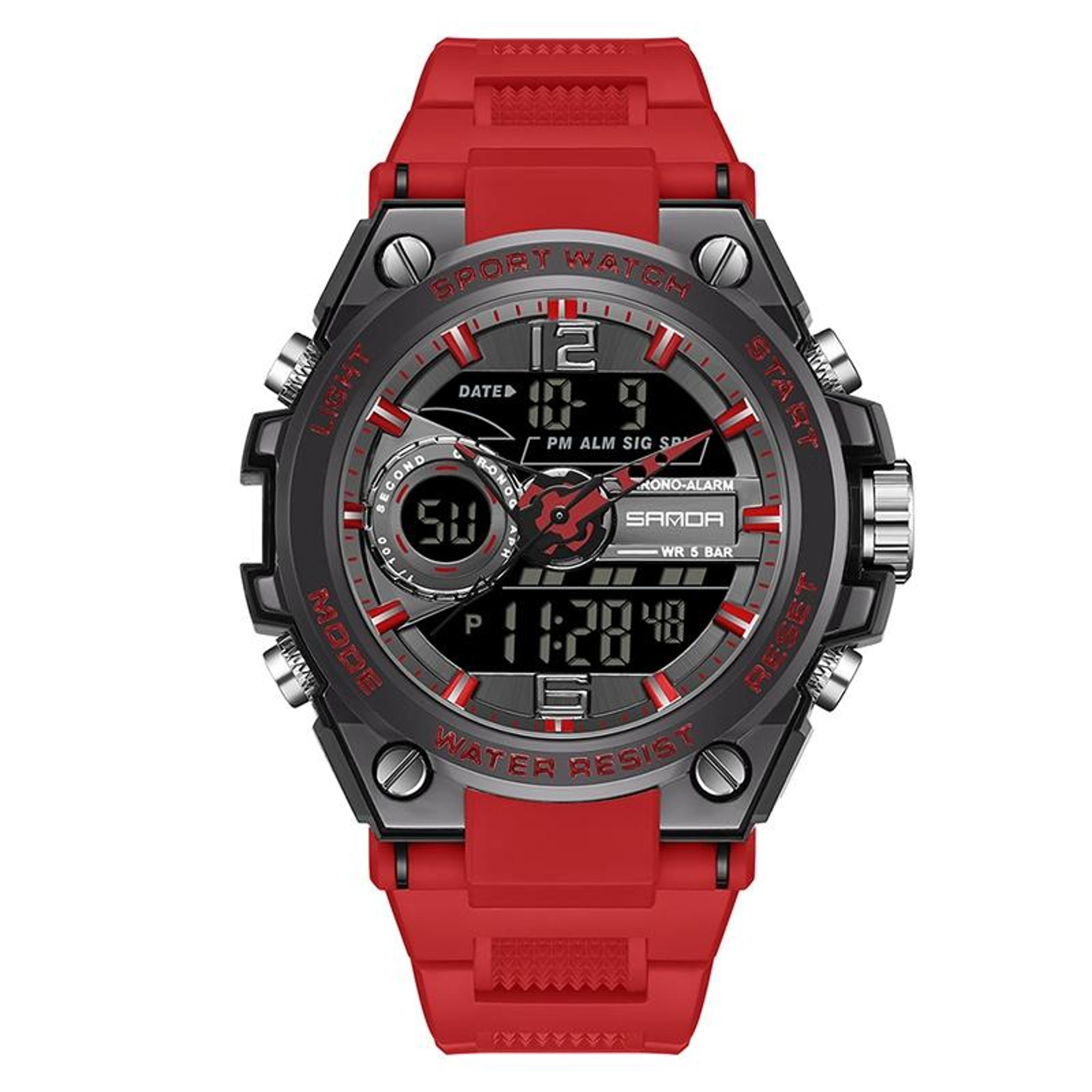 sanda 6092 waterproof sports watch dual time luminous analog digital military watch