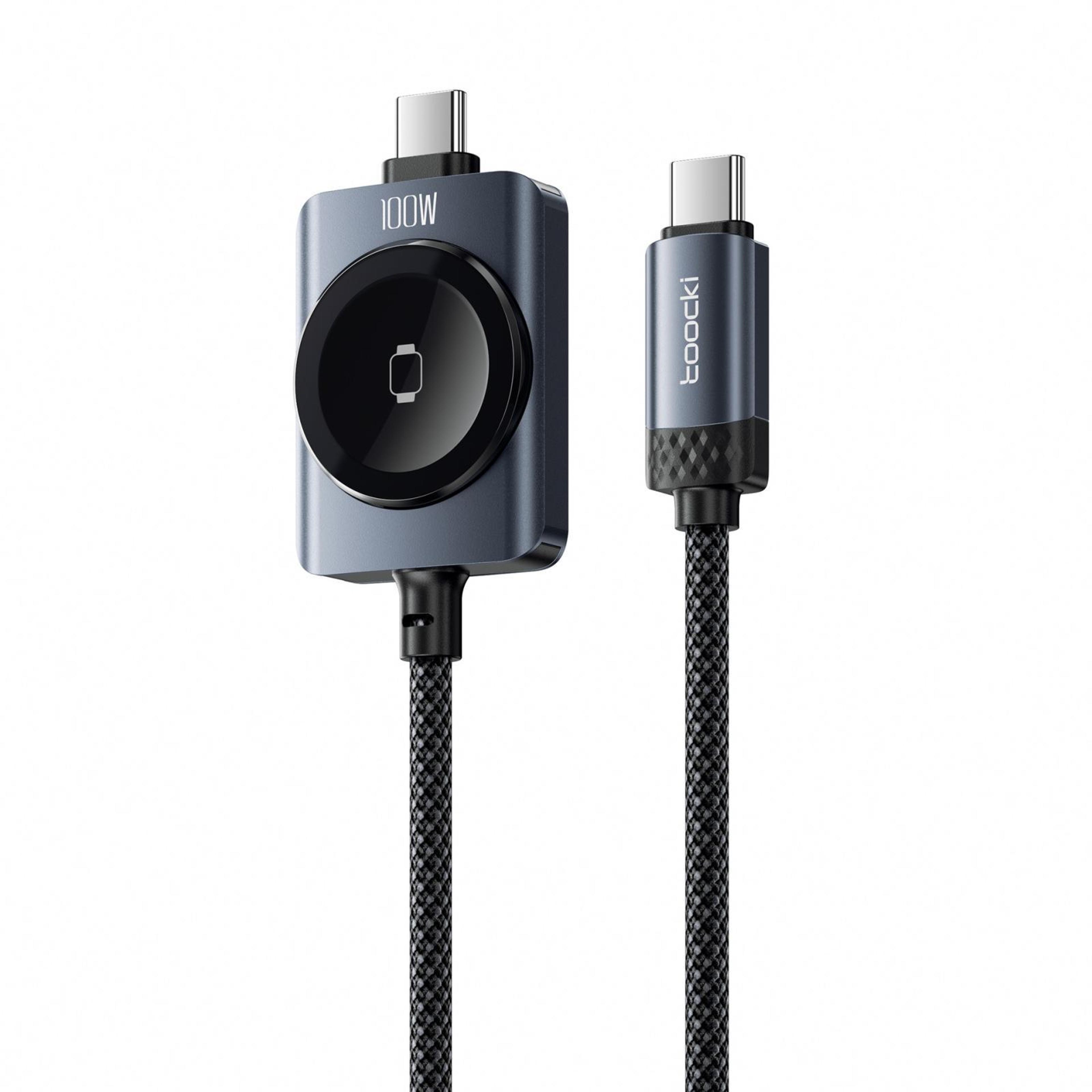 toocki 100w usb c cable with magnetic watch charger 2 in 1 fast charging cable for iwatch