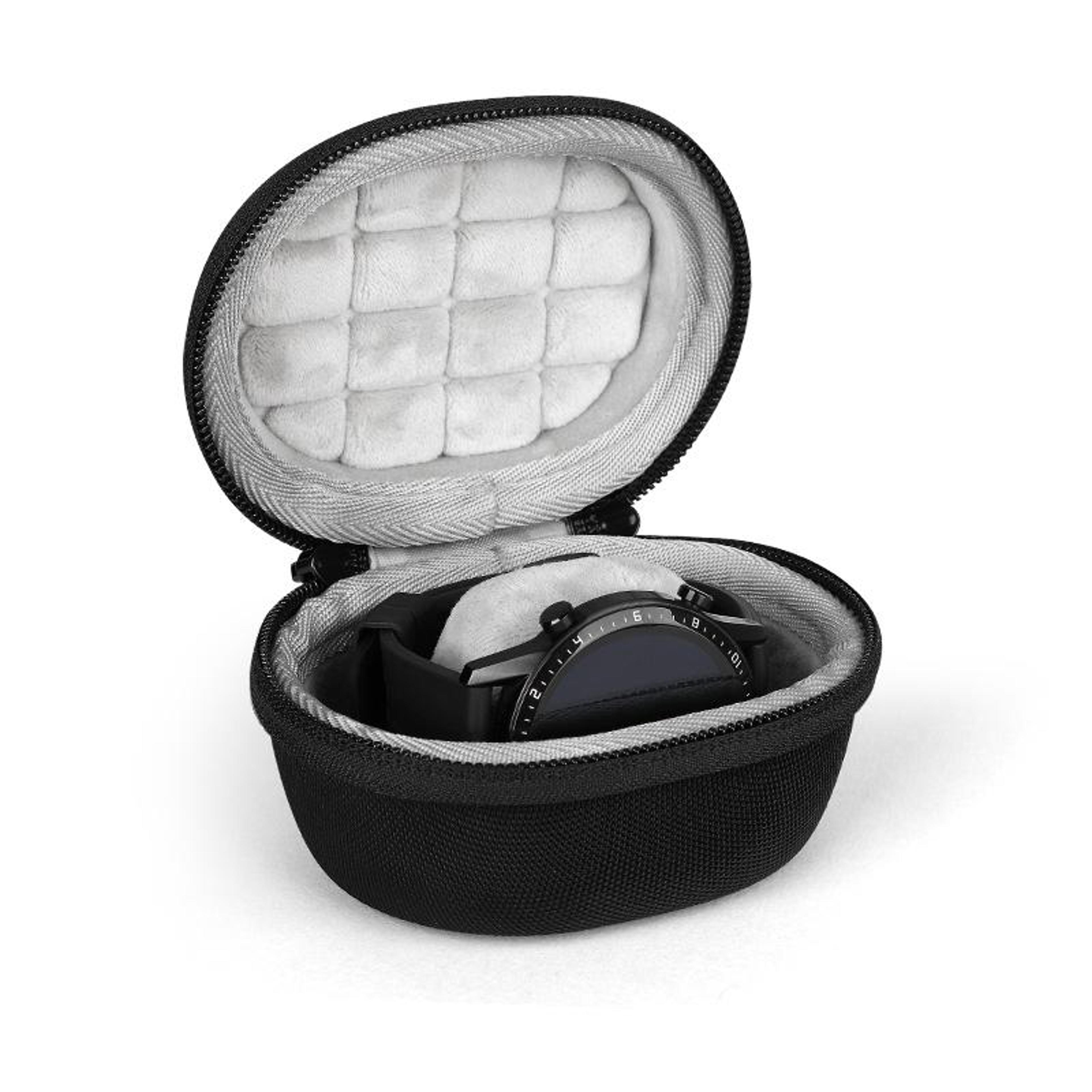 universal smartwatch storage case eva hard shell watch travel case with plush lining and carabiner