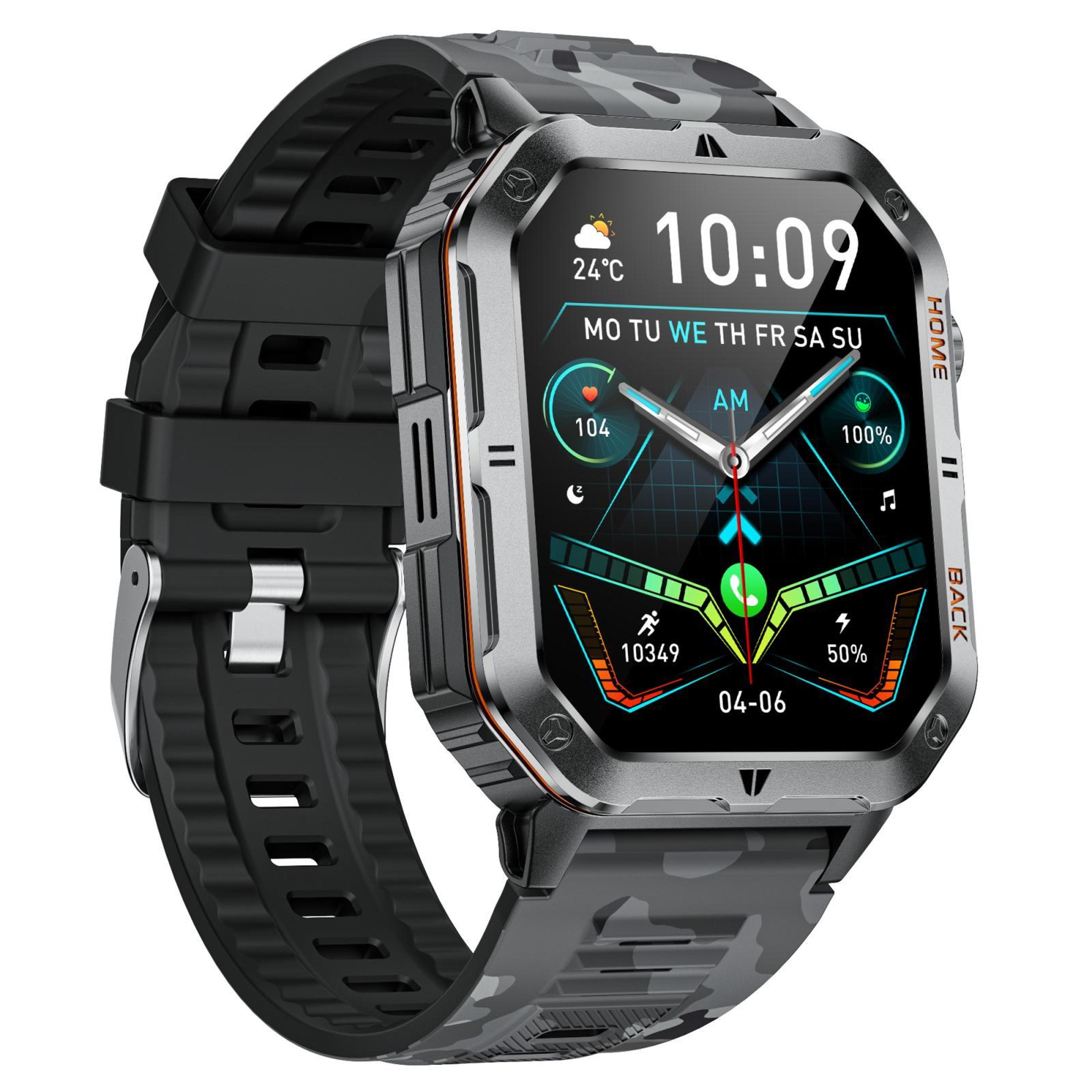 mt62 outdoor smart watch 2.01 inch ips display 1000mah battery bluetooth fitness watch with flashlight