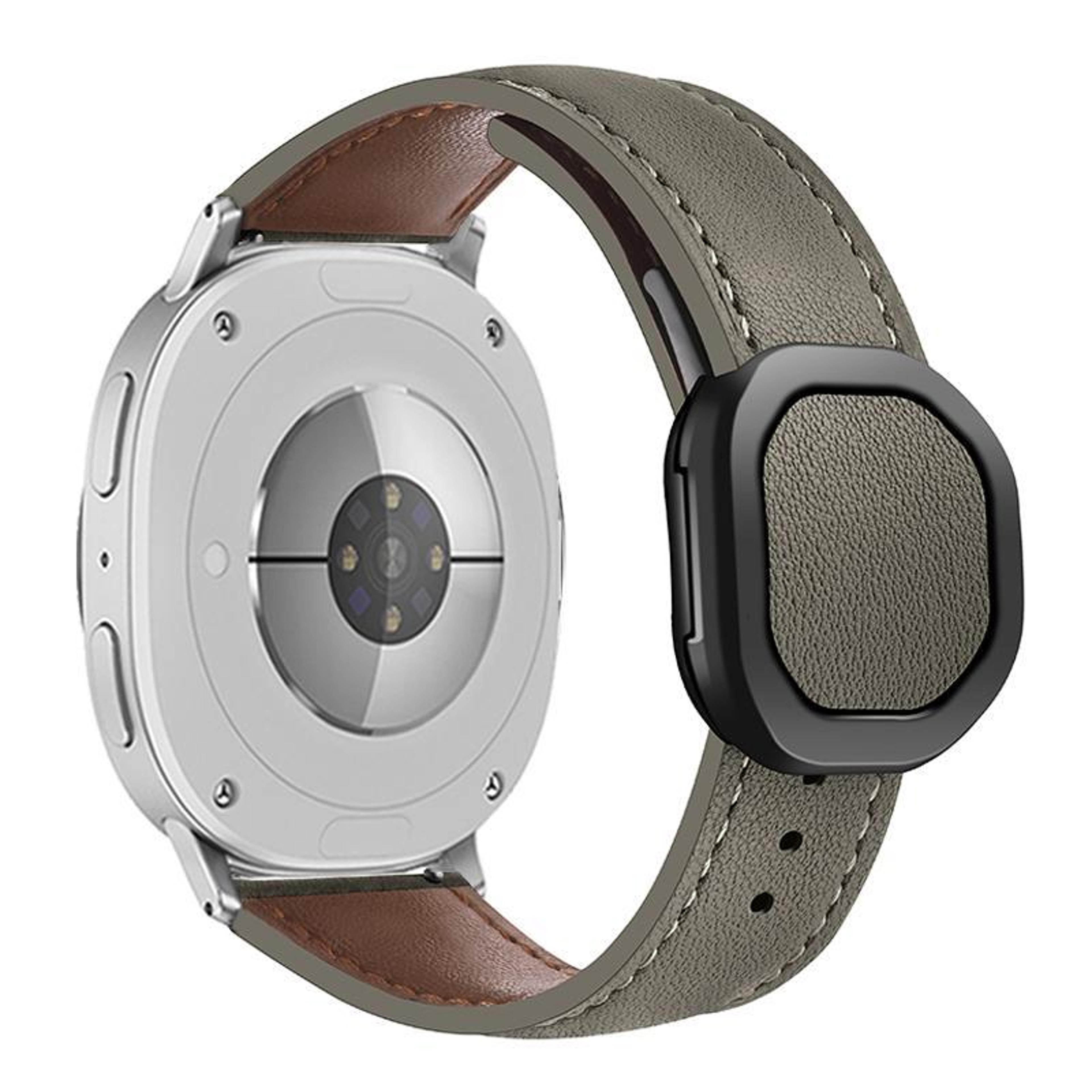 samsung galaxy watch8 classic leather watch band with magnetic fold buckle adjustable replacement strap