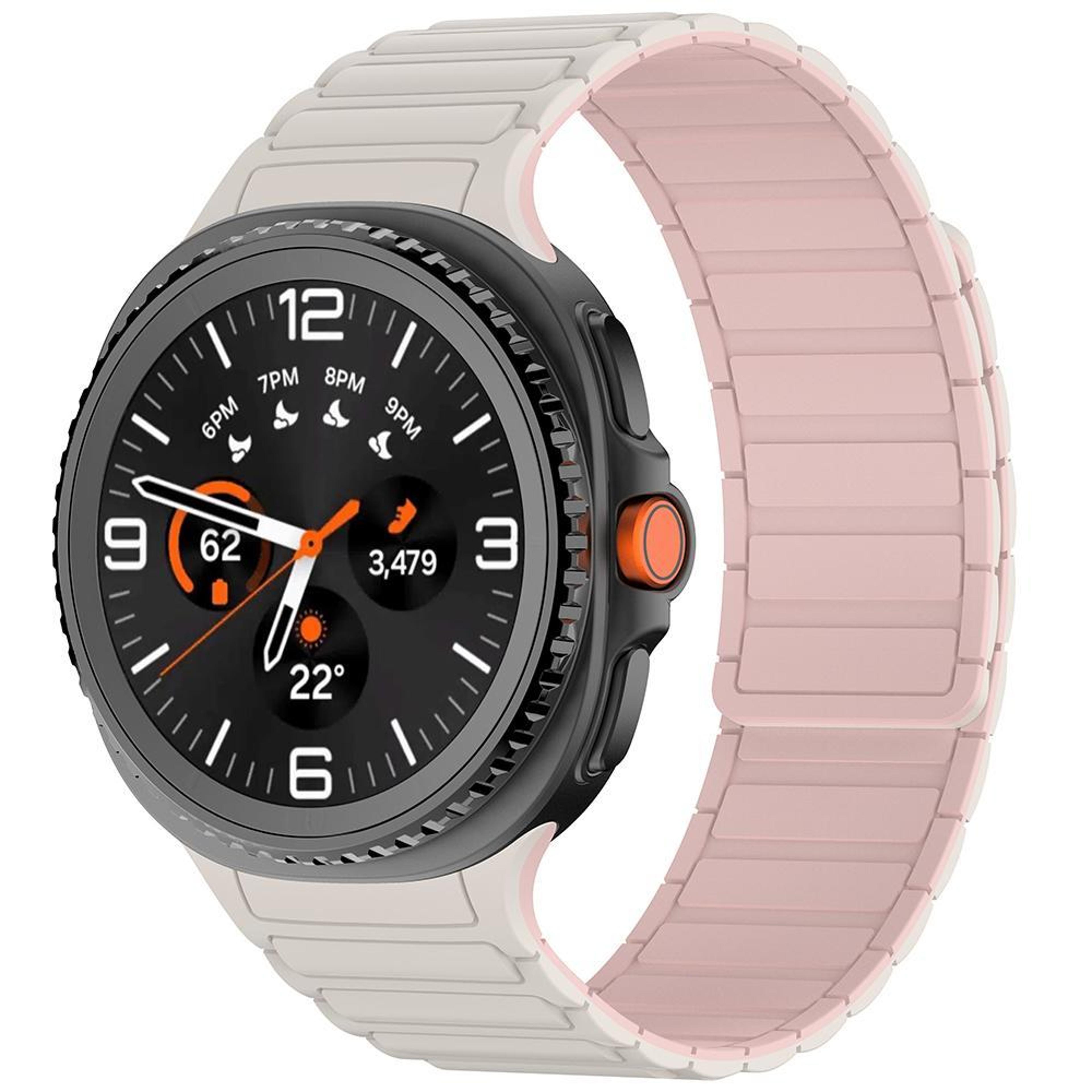 samsung galaxy watch8 classic magnetic silicone watch band adjustable tri bead sport strap