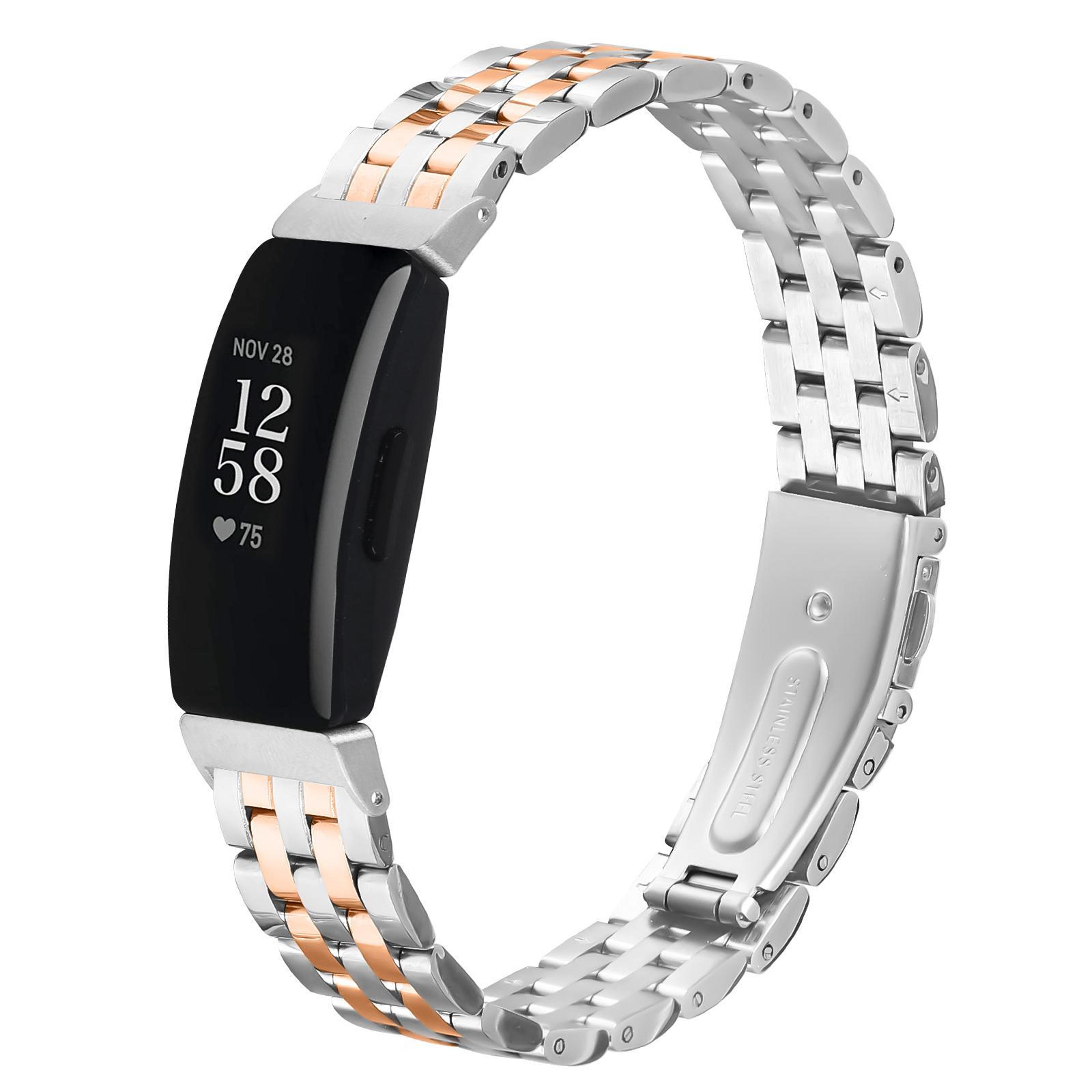 fitbit inspire 2 band stainless steel five bead metal watch band for fitbit inspire 1 inspire 2