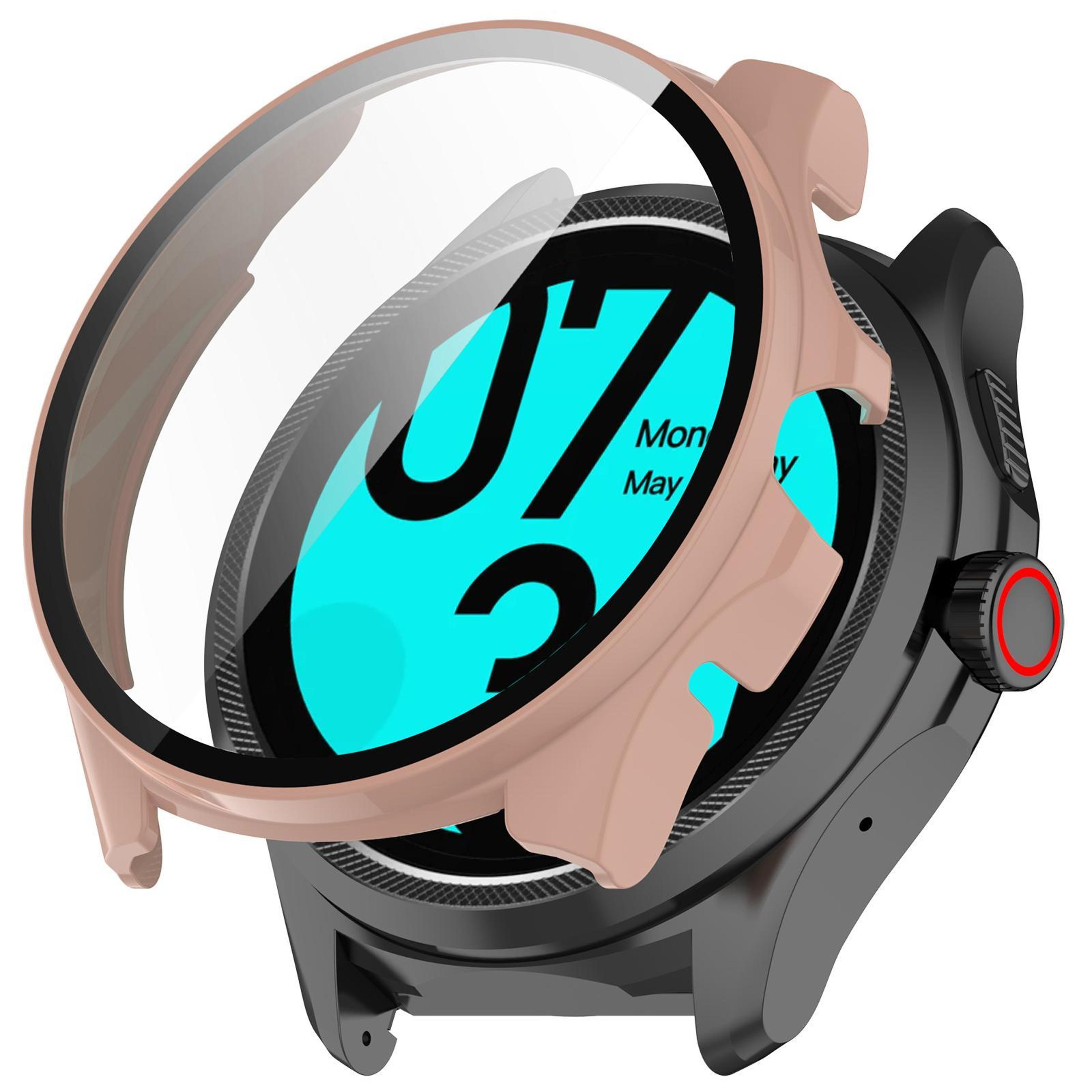 ticwatch pro 5 enduro protective case with tempered glass screen protector pc full coverage cover