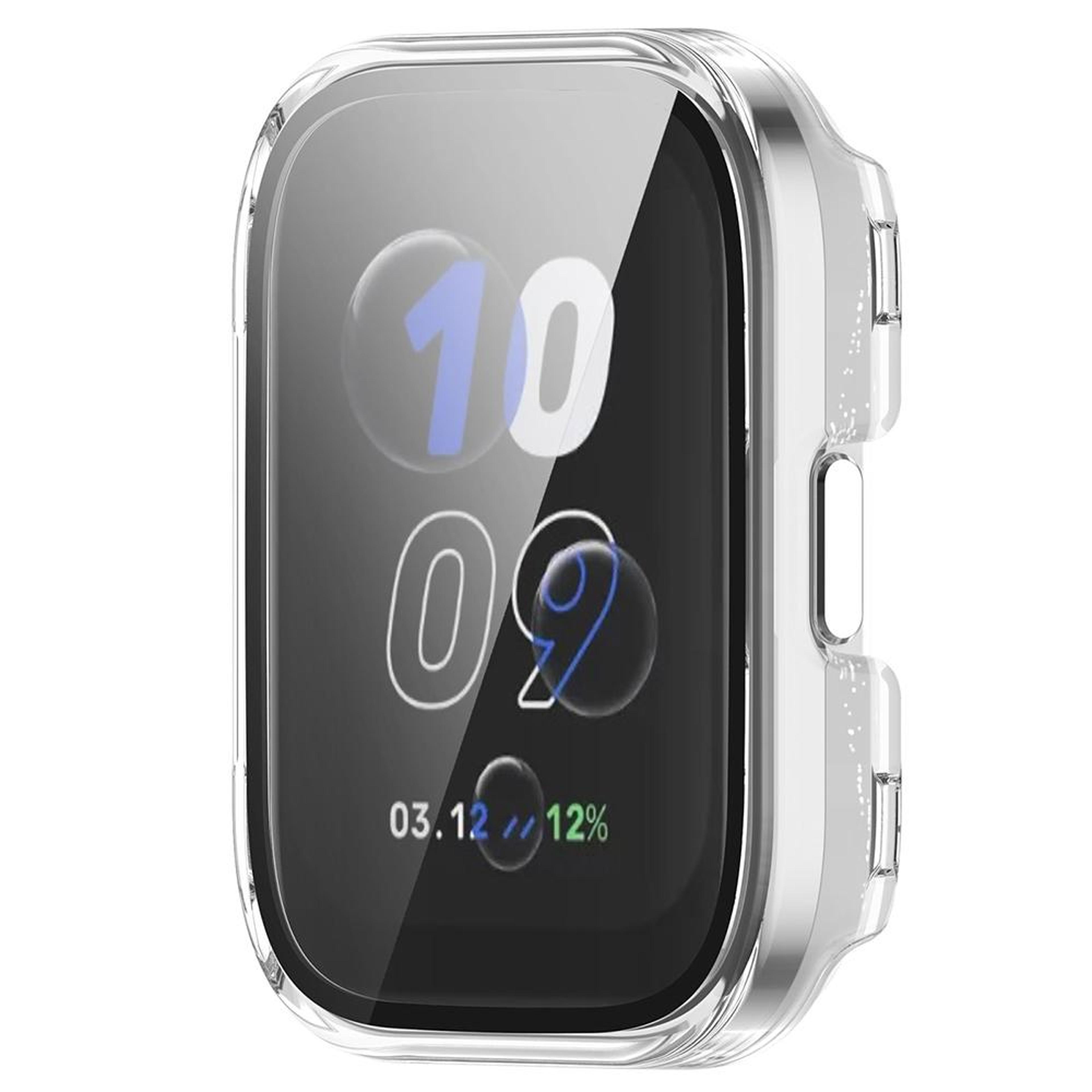 amazfit bip 5 unity protective case with tempered glass screen protector pc full coverage cover