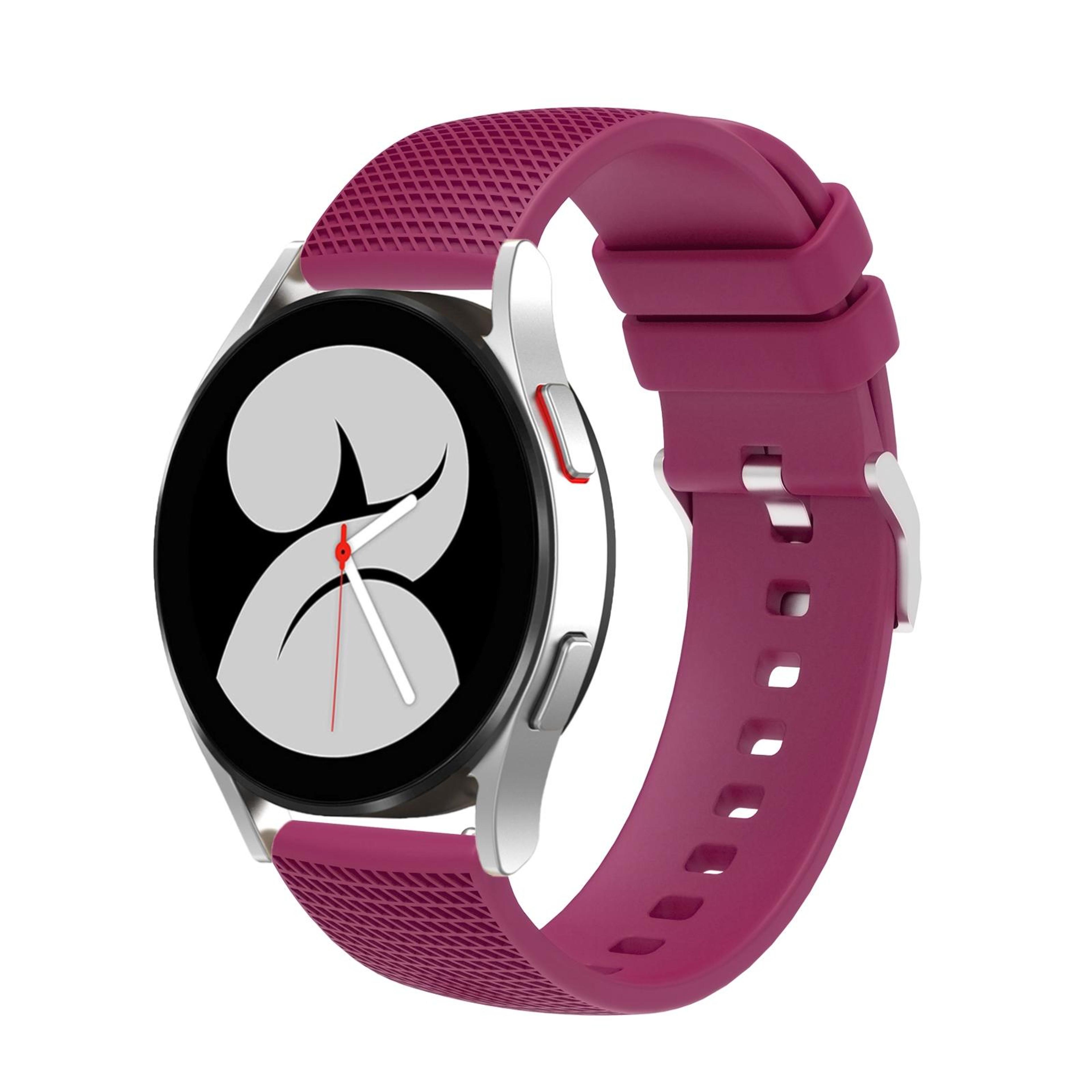 samsung galaxy watch5 40mm 44mm watch5 pro silicone watch band with pockmarked texture and silver buckle