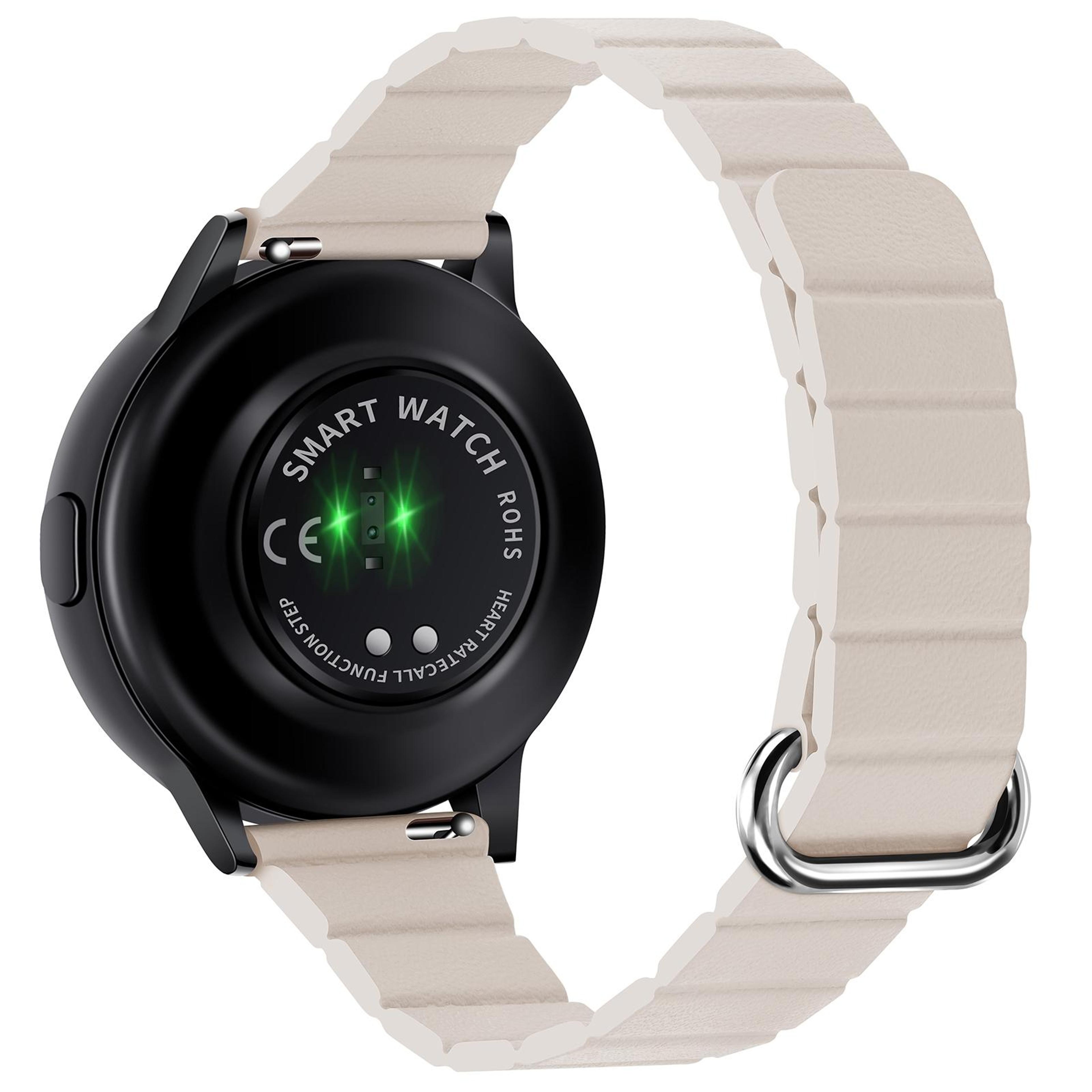 samsung galaxy watch3 45mm leather watch band with magnetic buckle 22mm replacement strap