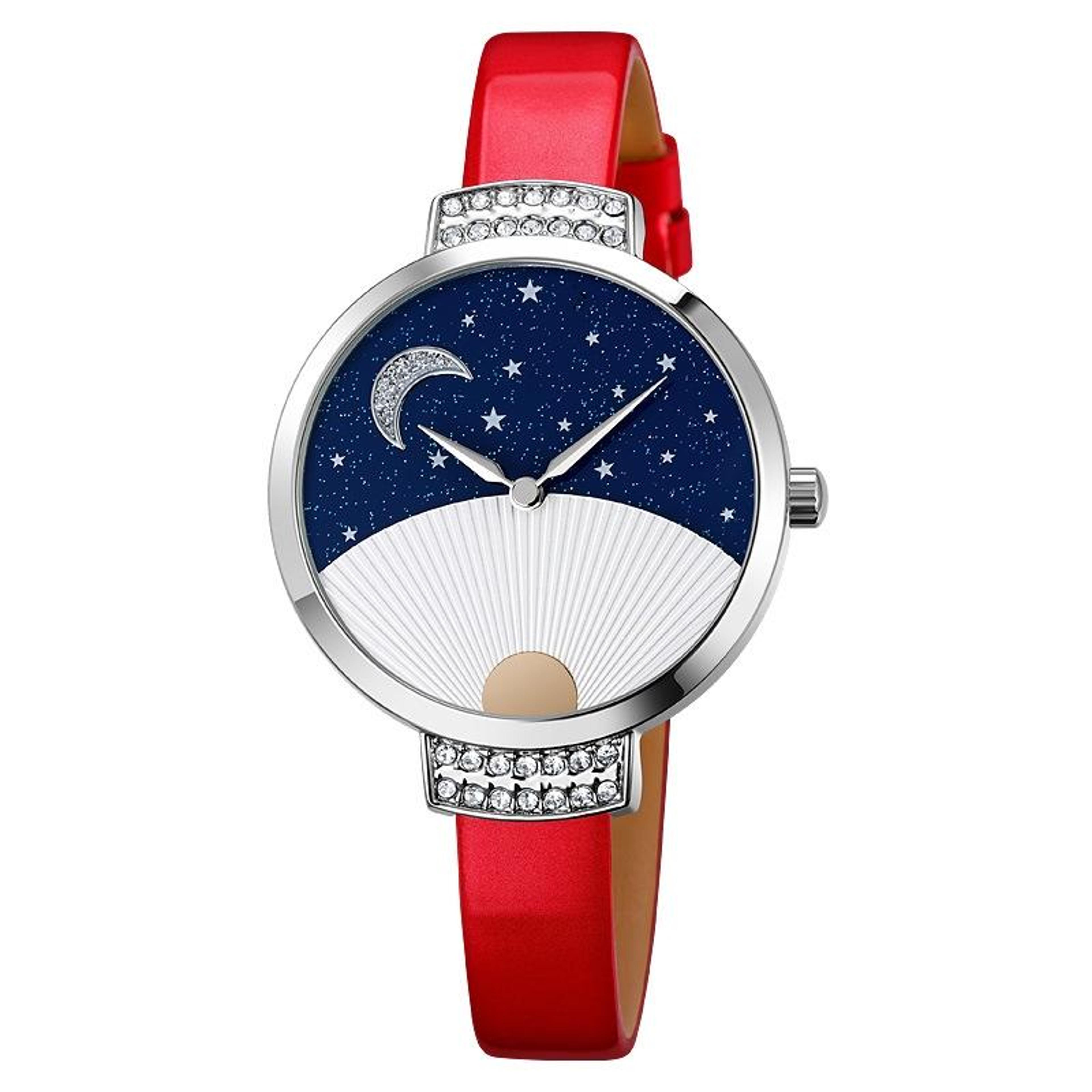 skmei 9279 womens quartz watch genuine leather watch waterproof analog wristwatch