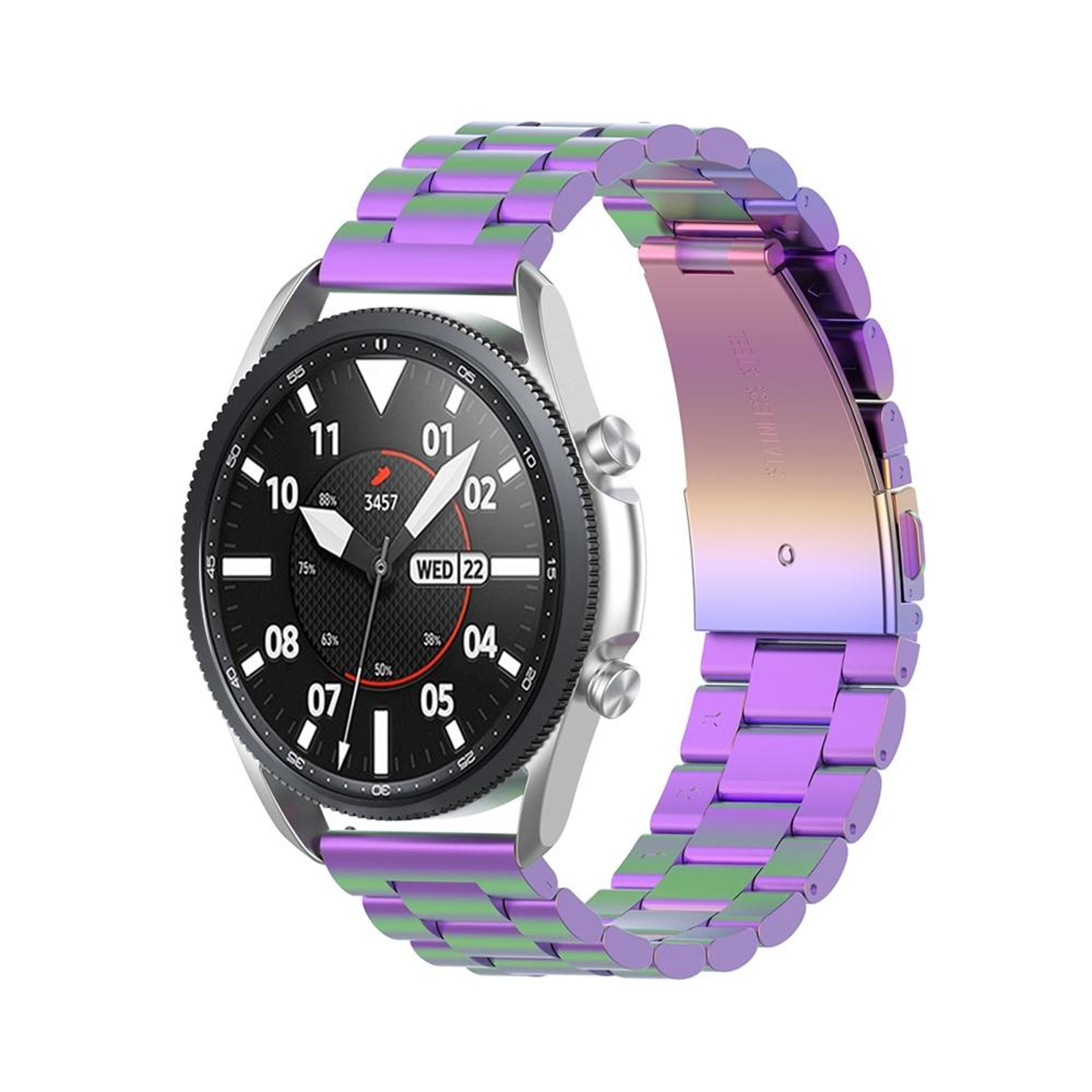 galaxy watch 3 45mm stainless steel watch band 22mm three bead metal replacement strap with screwdriver