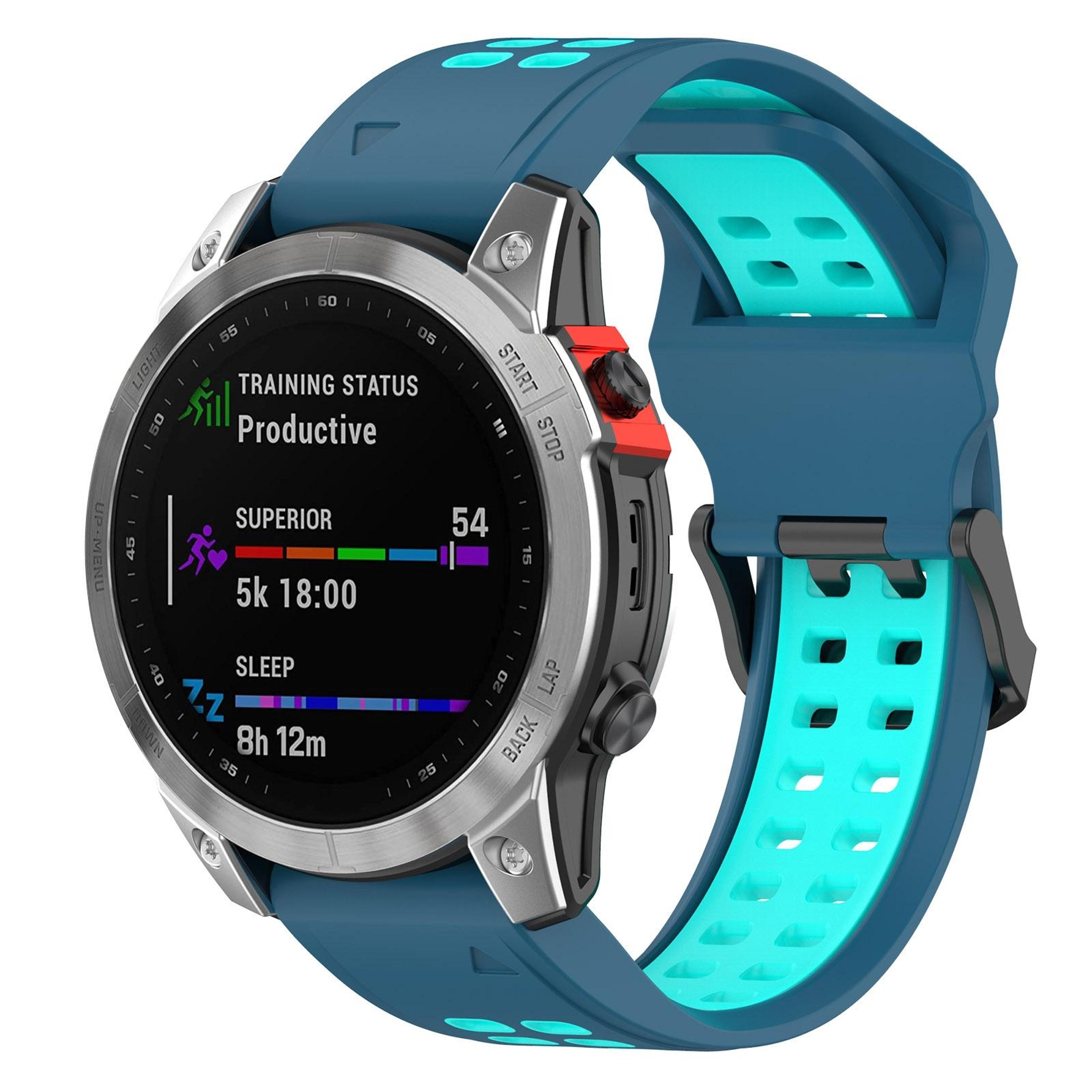 garmin enduro2 tactix7 silicone watch band 26mm two color replacement watch strap with reverse buckle
