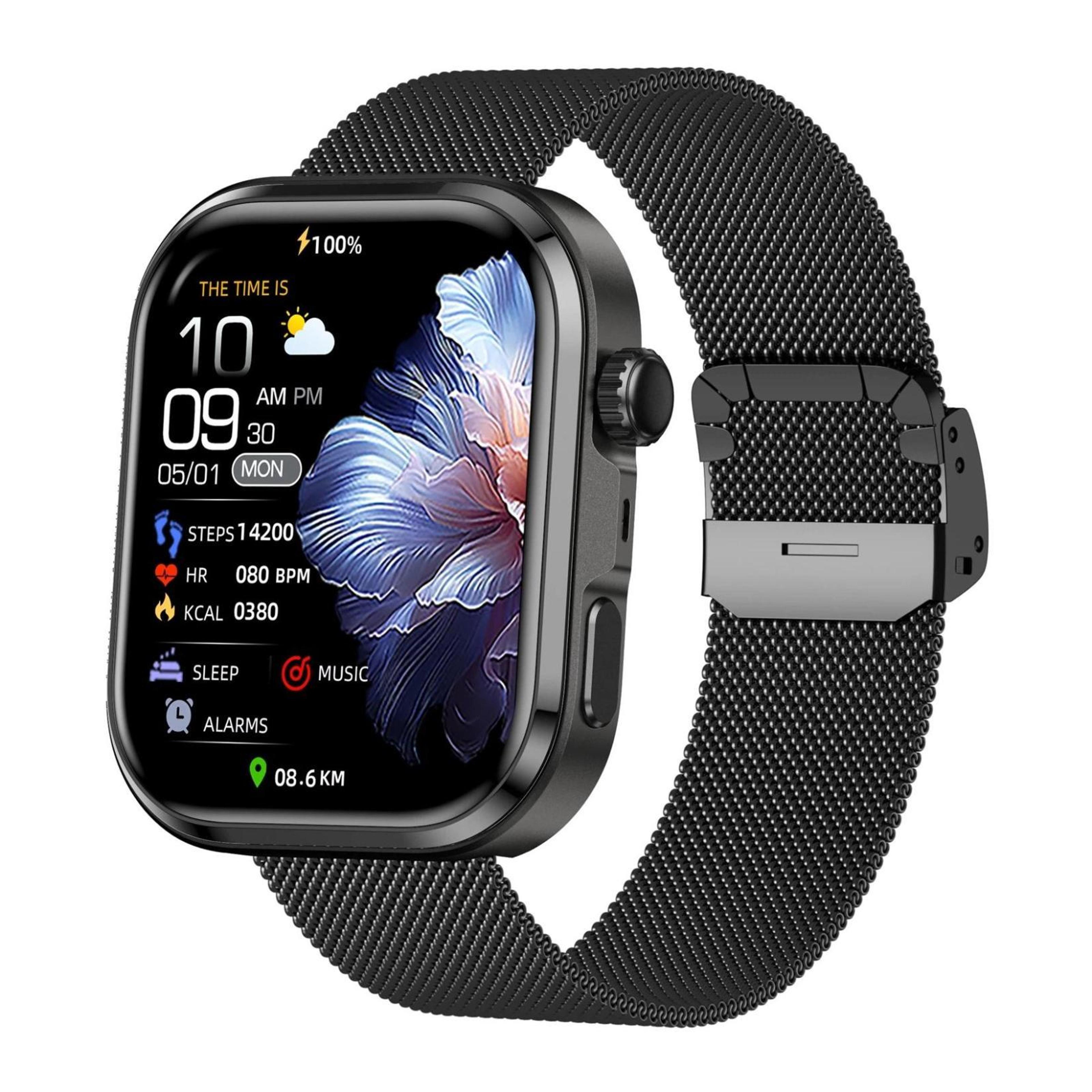 g47 bluetooth calling smart watch with 1.83 inch hd display health monitoring smartwatch milan steel strap