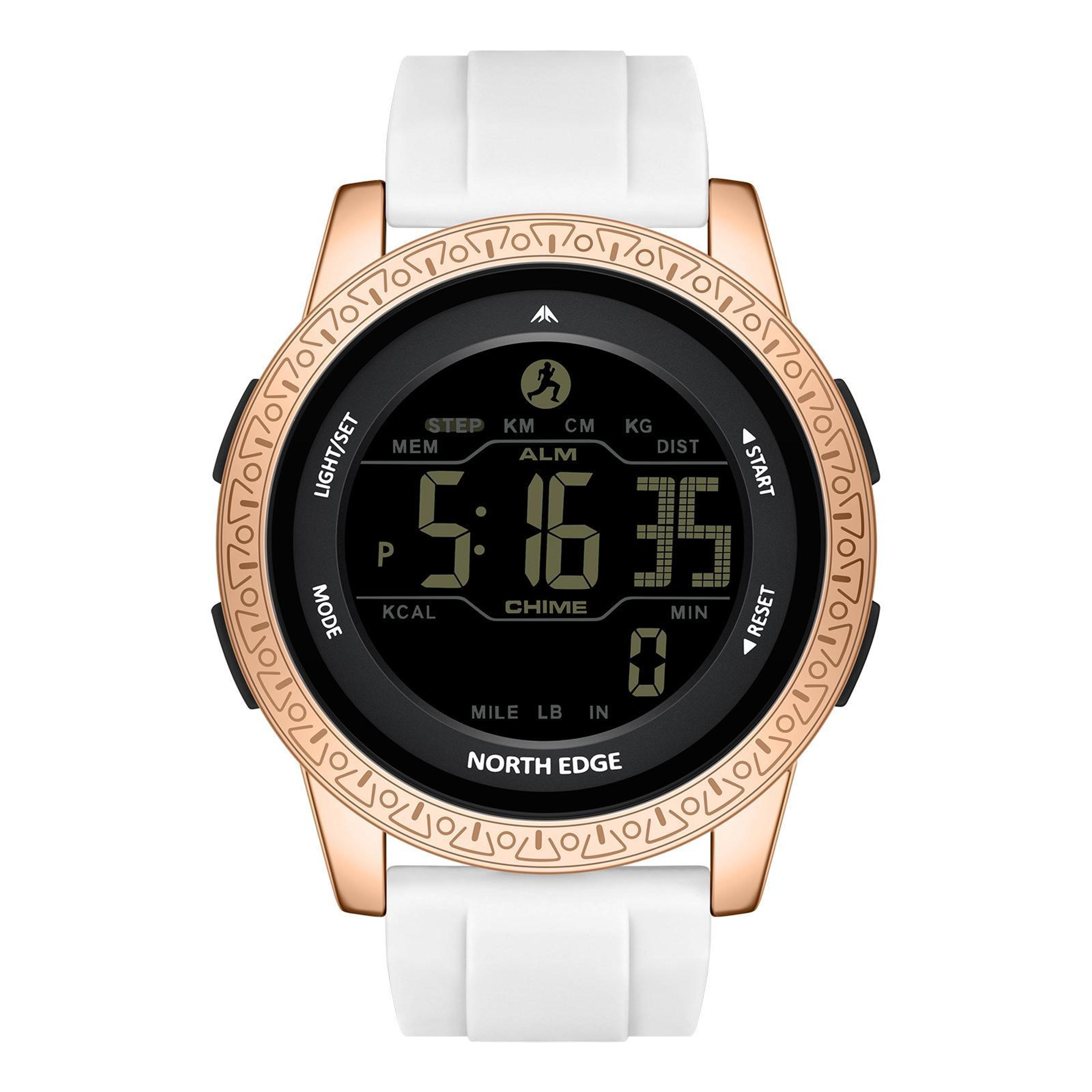 north edge apollo outdoor sports watch 50m waterproof watch with silicone strap pedometer